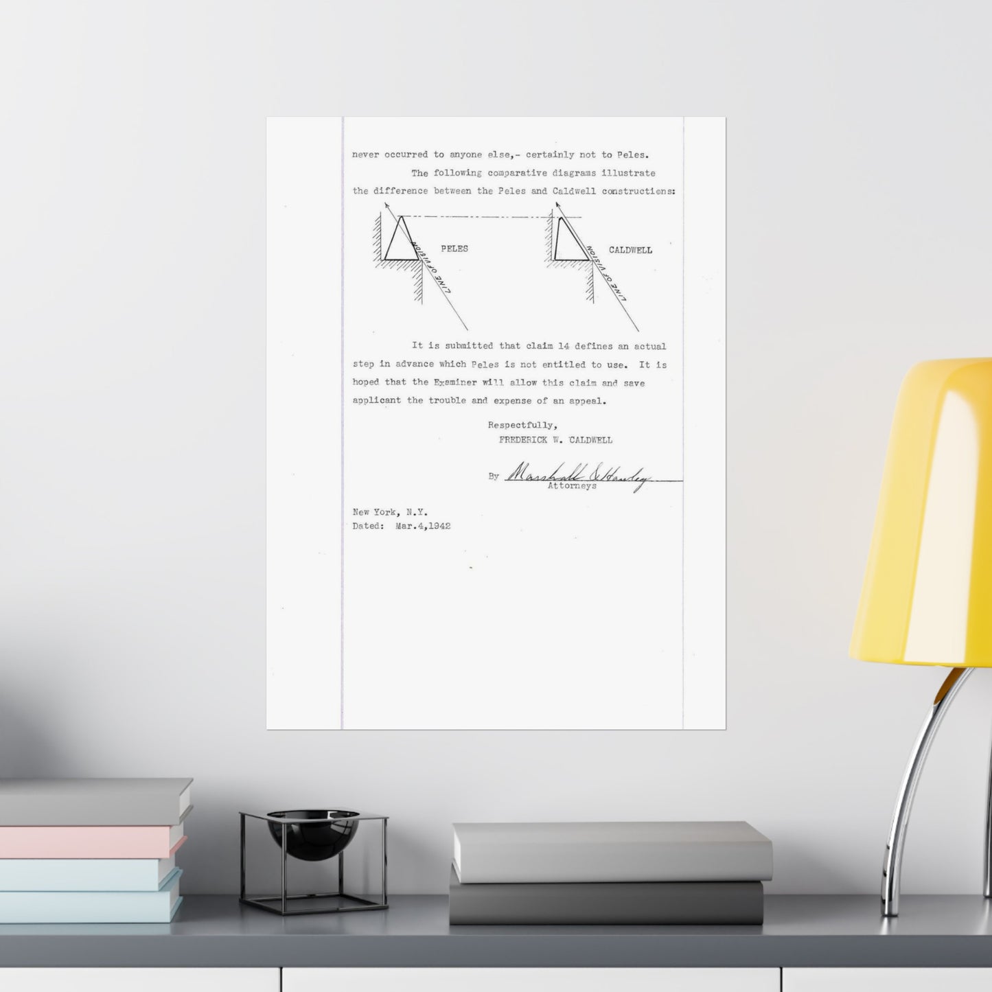 Patent Case File No. 2,298,194, Birdproofing, Inventor- Frederick W. Caldwell. - DPLA - 74c301010ed26c59dcbf62dd3cb26c47 (page 52) High Quality Matte Wall Art Poster for Home, Office, Classroom