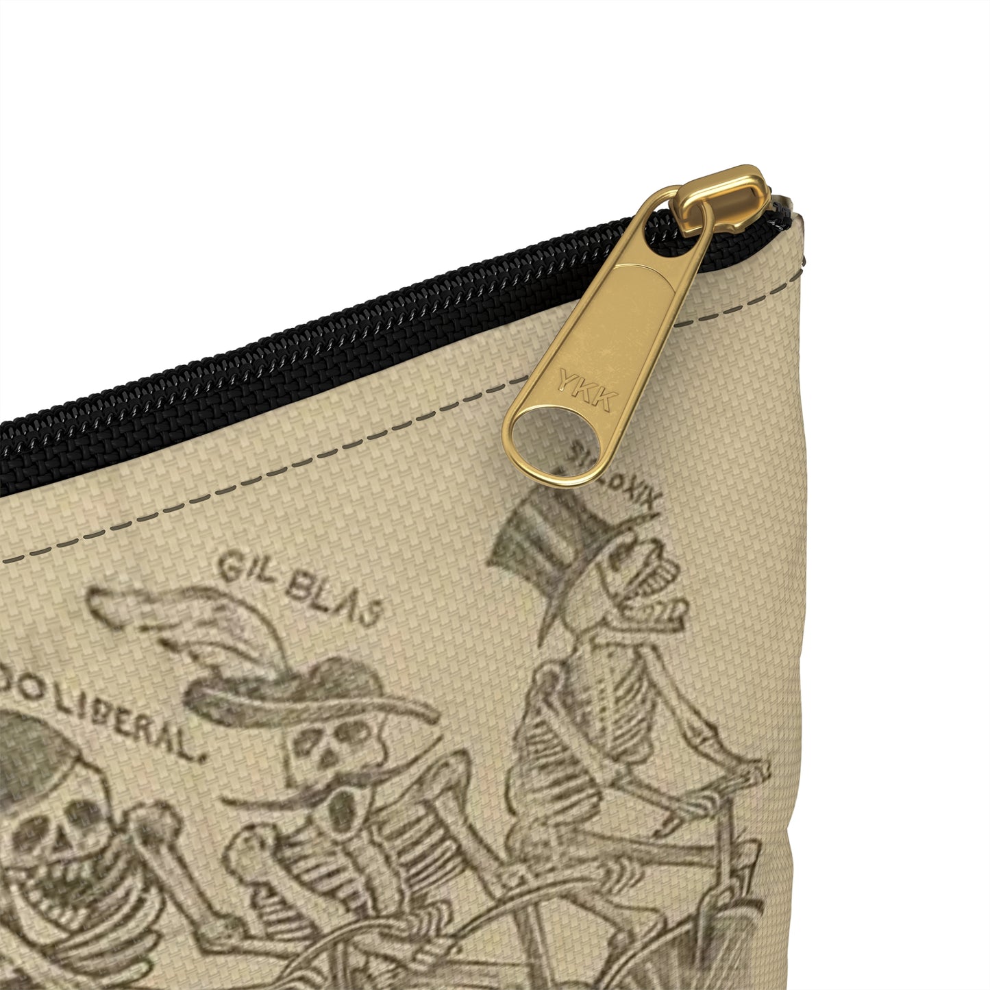 De este famoso hipodromo en la pista, no faltara ni un solo periodista. La muerte inexorable no respeta ni a los que veis aquí en bicicleta Large Organizer Pouch with Black Zipper