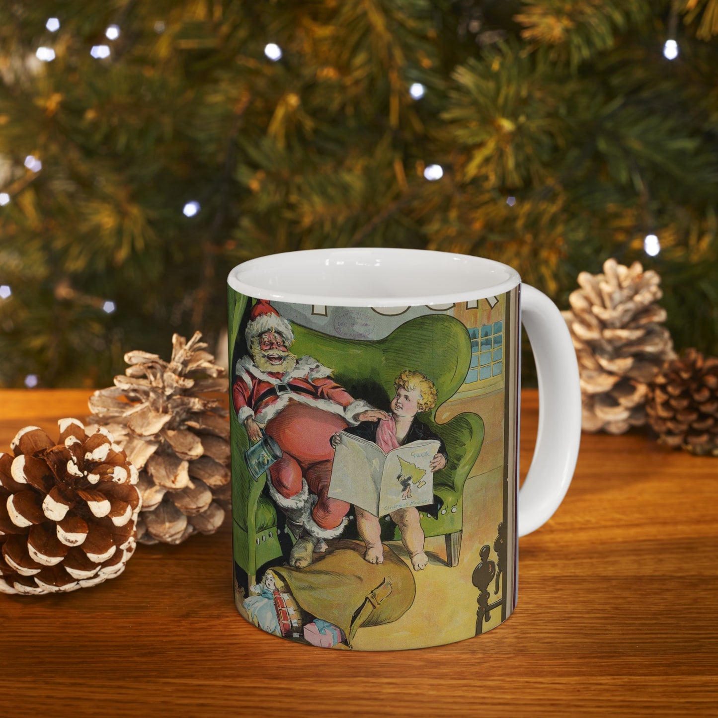 Puck magazine cover - Puck Christmas 1896 / C.J. Taylor. Beautiful Novelty Ceramic Coffee Mug 11oz