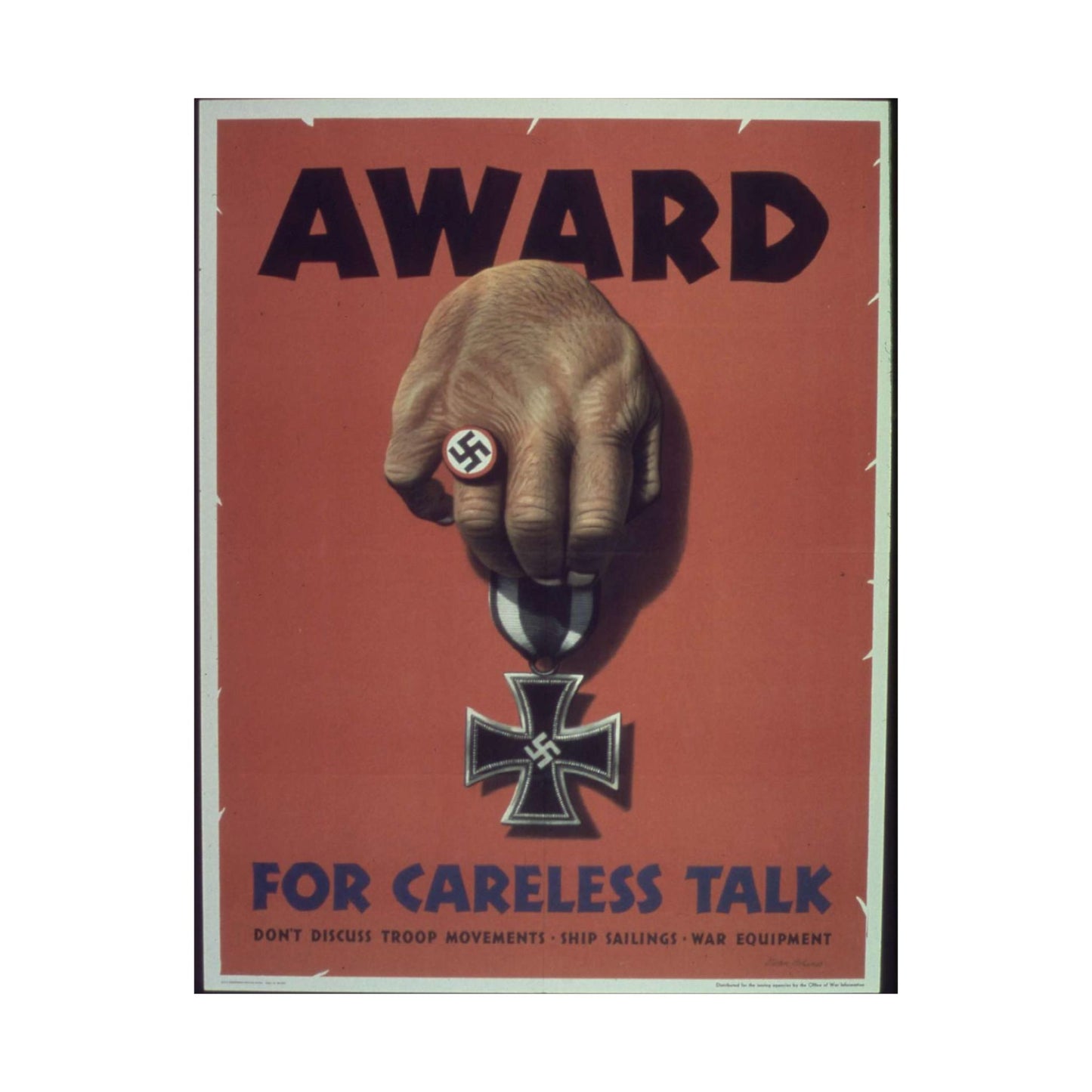 "Award for careless talk" - NARA - 513602 High Quality Matte Wall Art Poster for Home, Office, Classroom