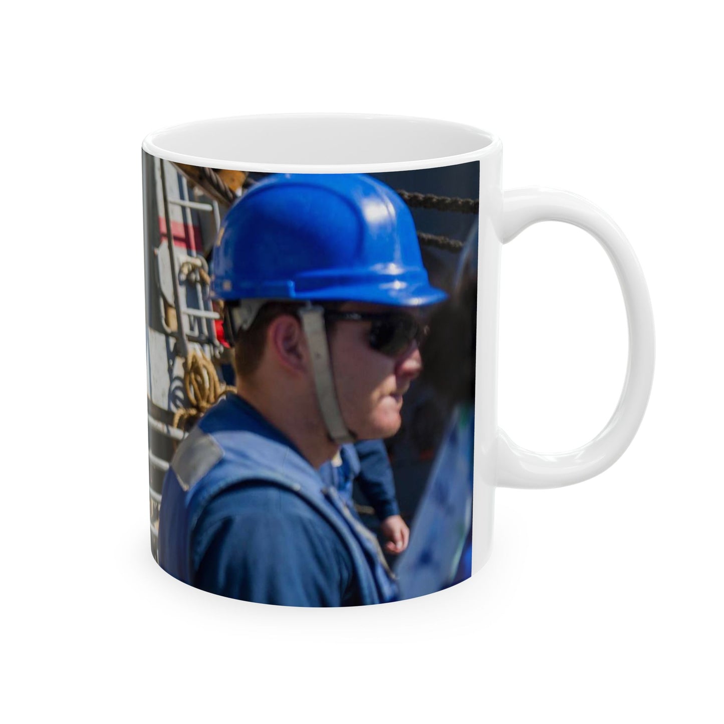 Seaman Glenrick Henry directs crew members as rig captain Beautiful Novelty Ceramic Coffee Mug 11oz