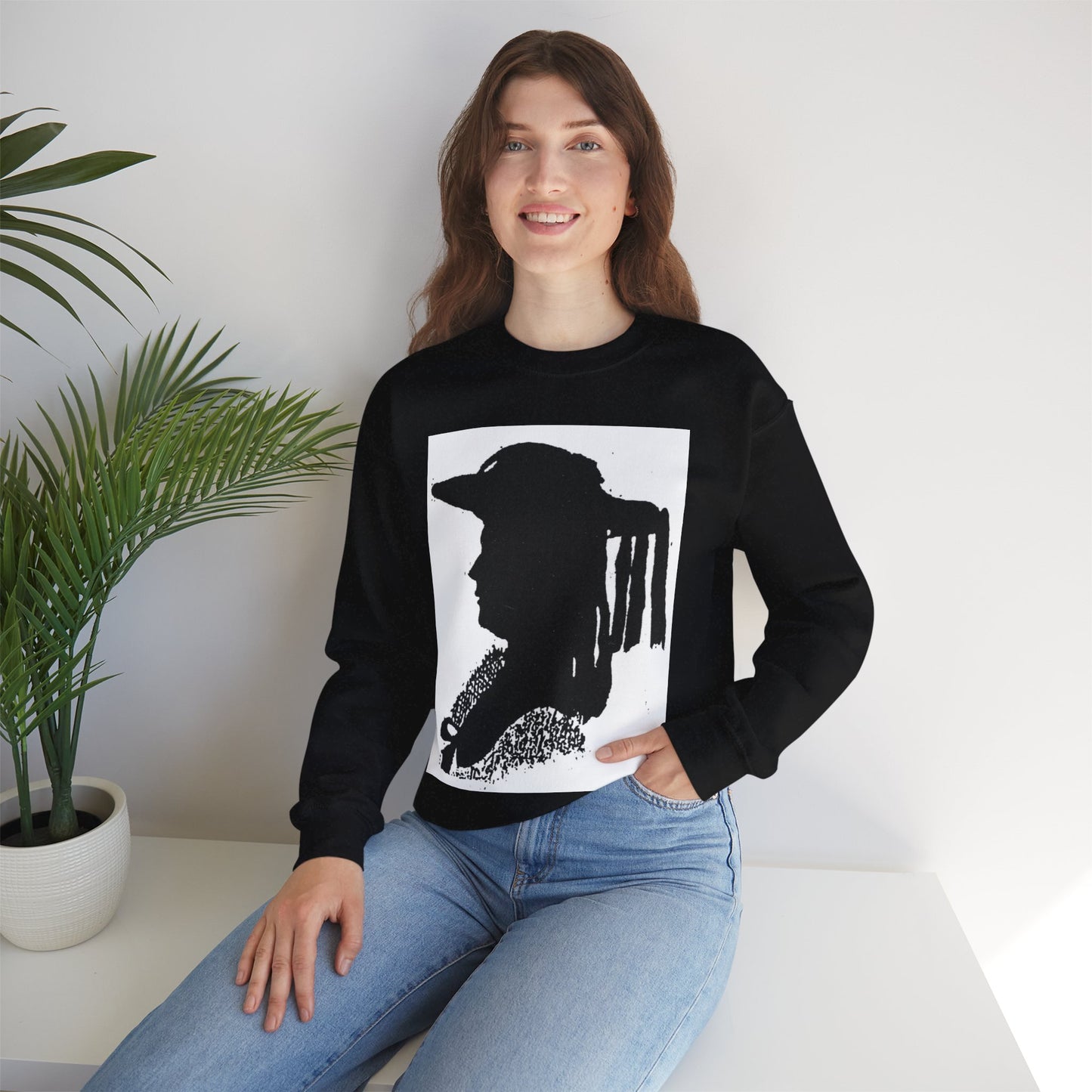 Therese forster - Public domain portrait engraving Black Heavy Blend Adult Crew Neck SweatShirt