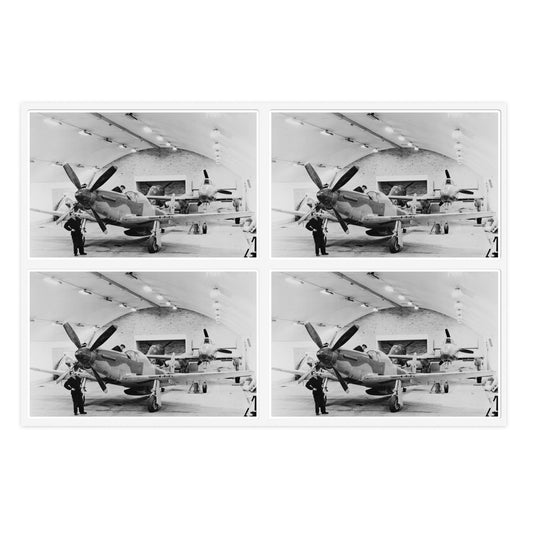 Flygplan J 26 020 under restaurering i en berghangar på F 9 Säve efter att ha återvänt från Israel. I bakgrunden syns flygplan J 21 och flygplan J 22. Laminated UV Protective Vinyl Stickers