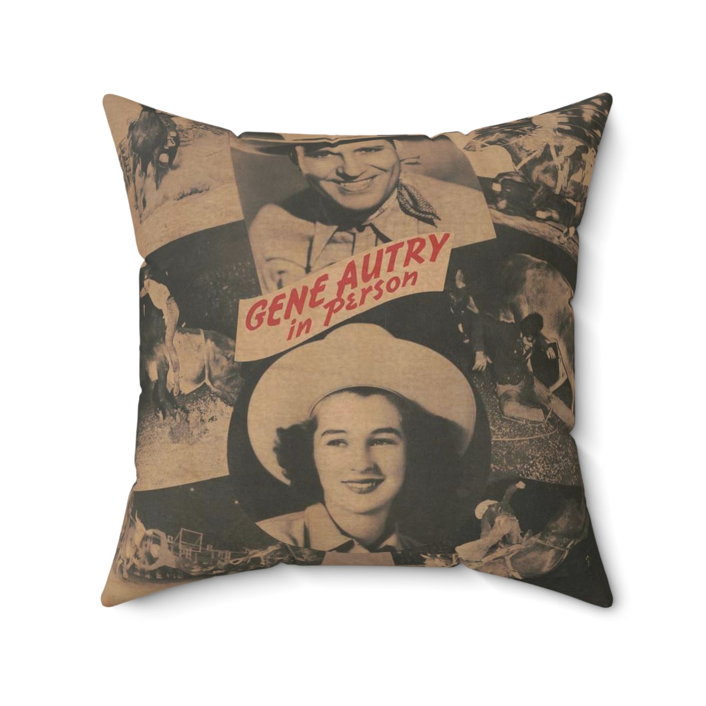 Rodeo. Gene Autry in person. Madison Square Garden .. Decorative Accent Square Pillow