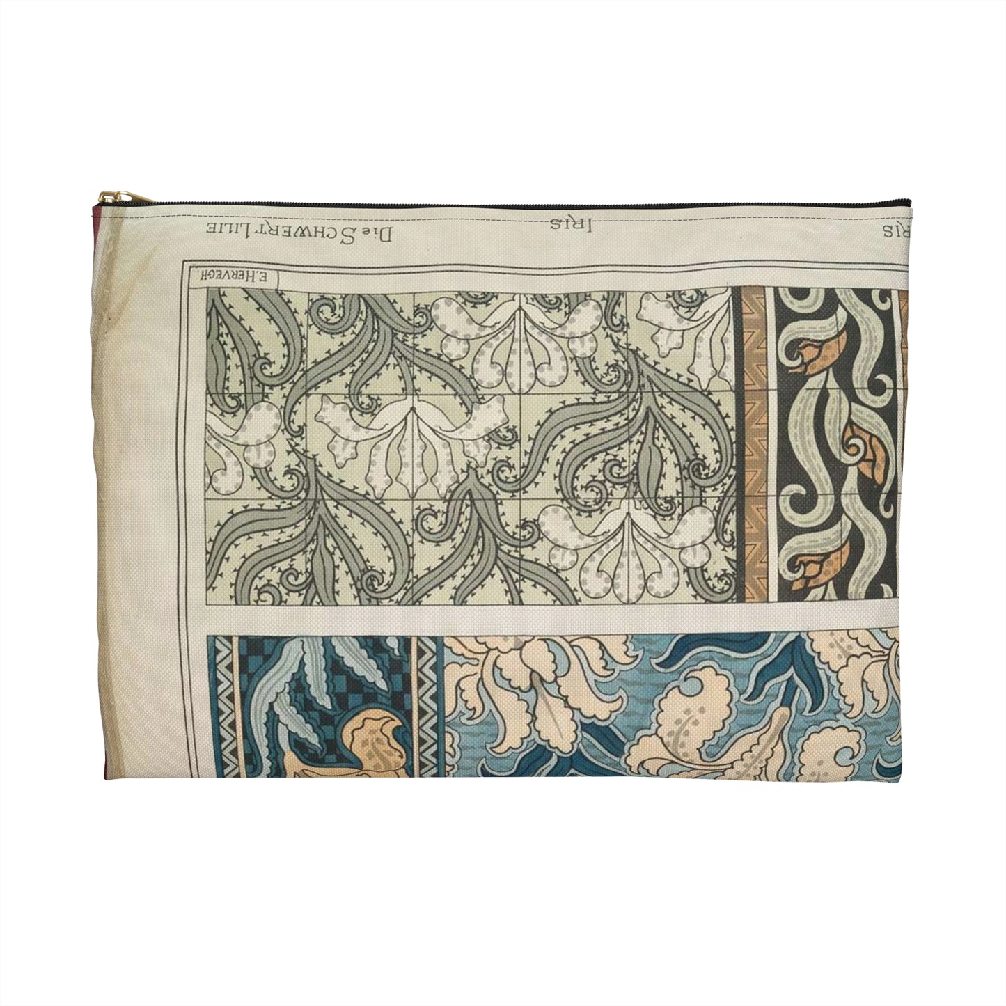 Iris, E. Hervegh. Eugene Grasset, compiler Large Organizer Pouch with Black Zipper