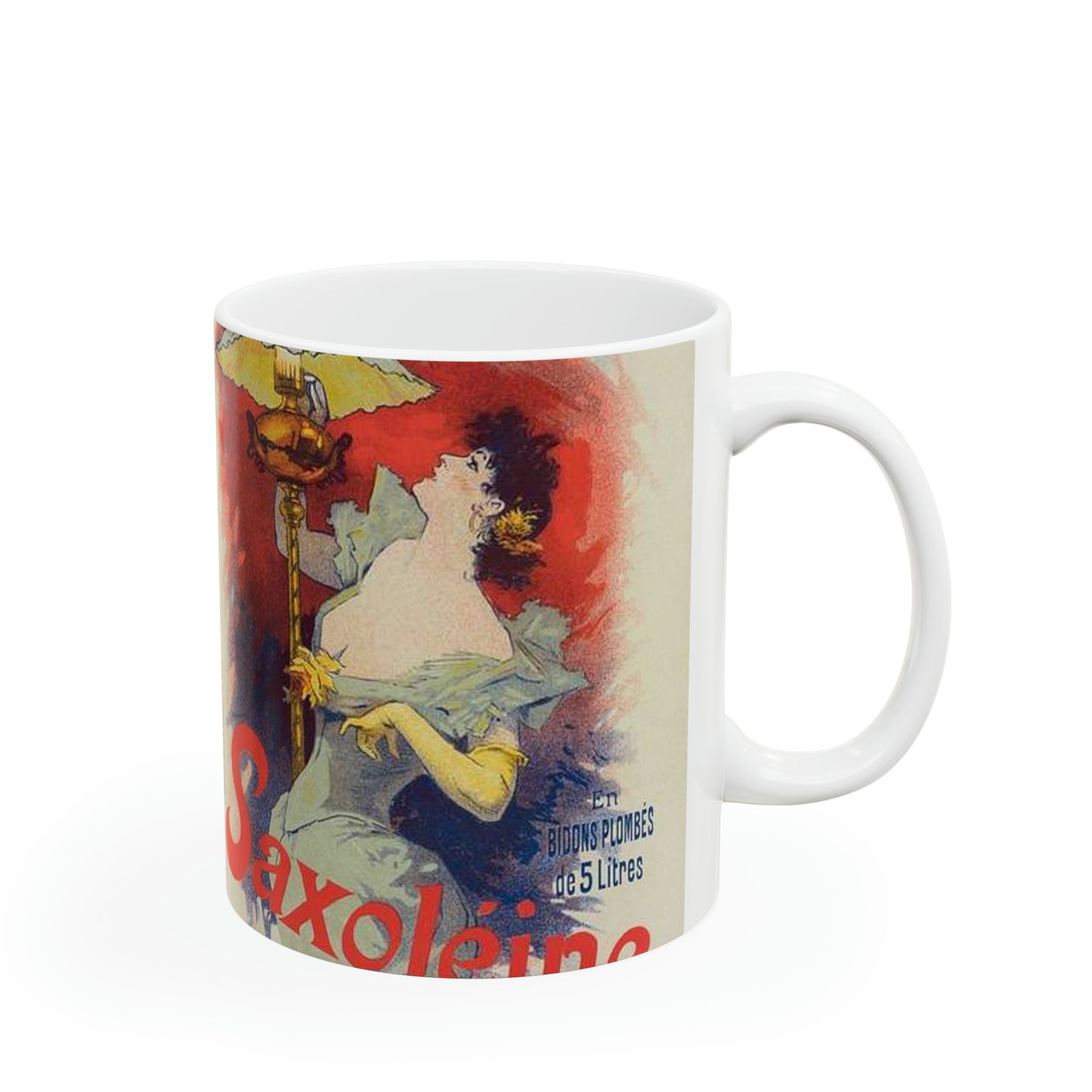Affiche pour la "Saxoléine". - Art nouveau public domain poster Beautiful Novelty Ceramic Coffee Mug 11oz