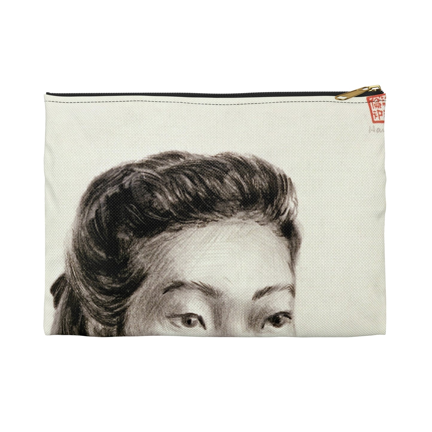 Artwork: "Student," China, 1945- Artist: John G. Hanlen Large Organizer Pouch with Black Zipper