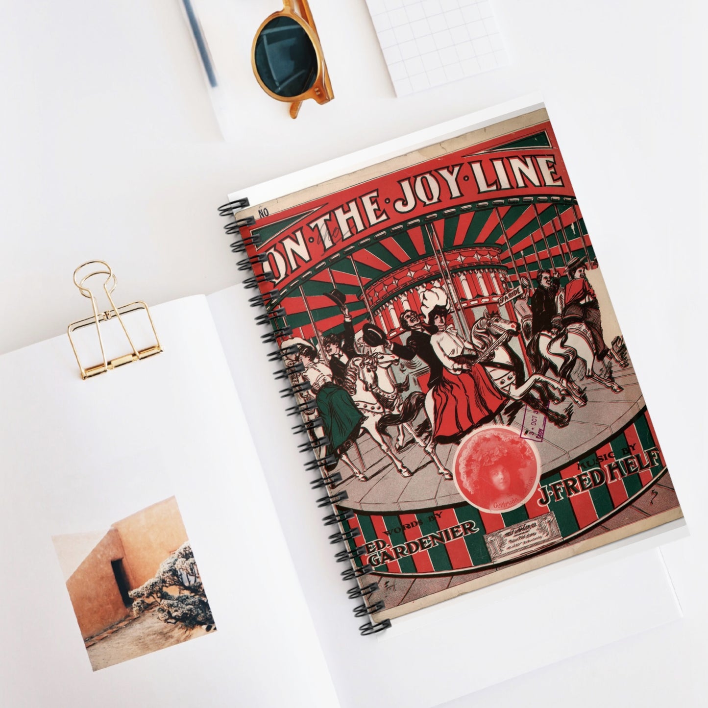 On the joy line - Public domain American sheet music Spiral Bound Ruled Notebook with Printed Cover