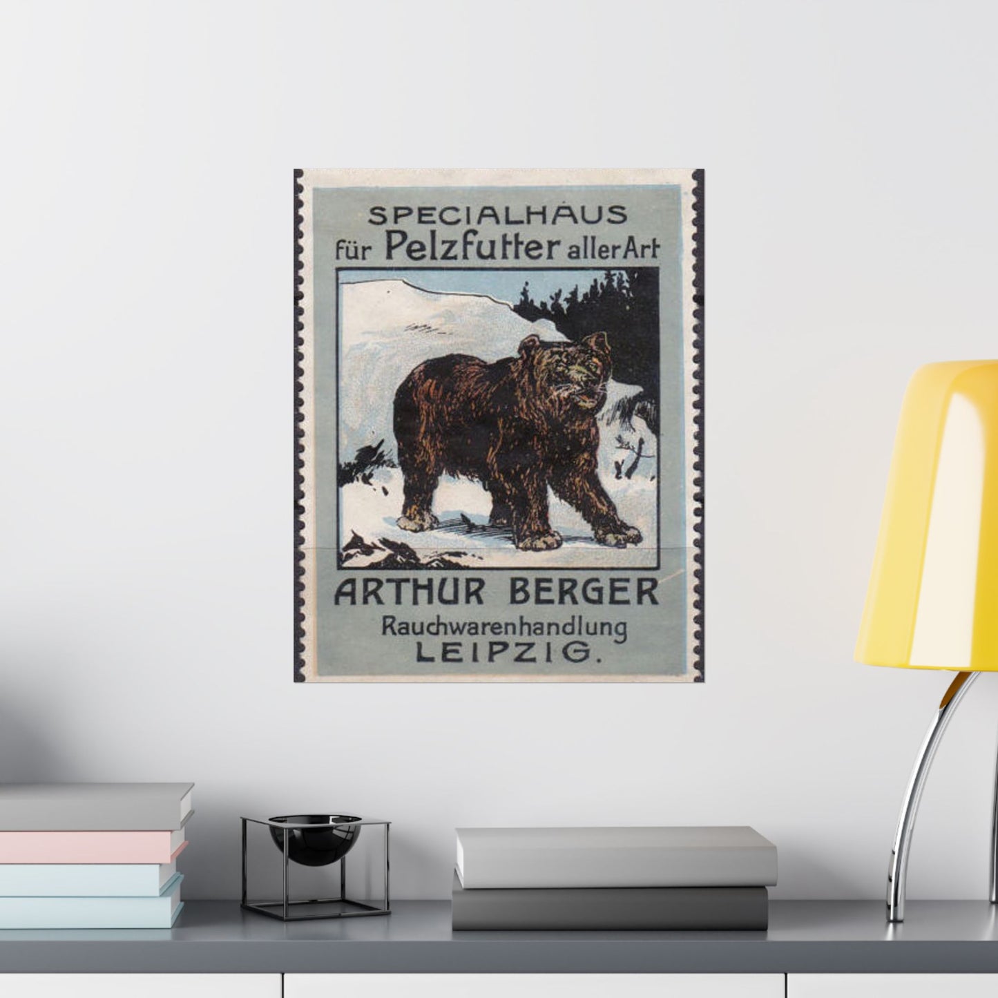 Arthur Berger, fur trader in Leipzig, c. 1910, brand advertisings (03) High Quality Matte Wall Art Poster for Home, Office, Classroom