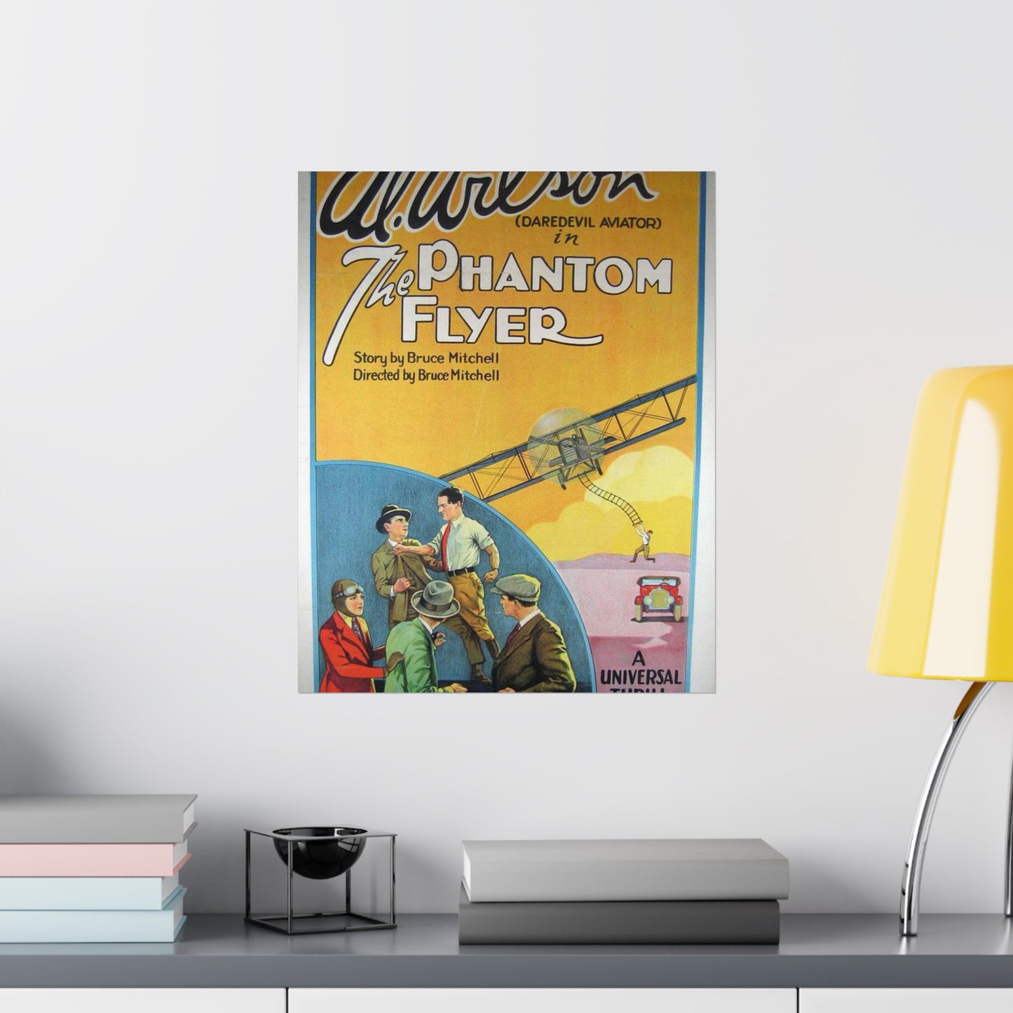 Phantom Flyer 1928 - Art Deco public domain image High Quality Matte Wall Art Poster for Home, Office, Classroom