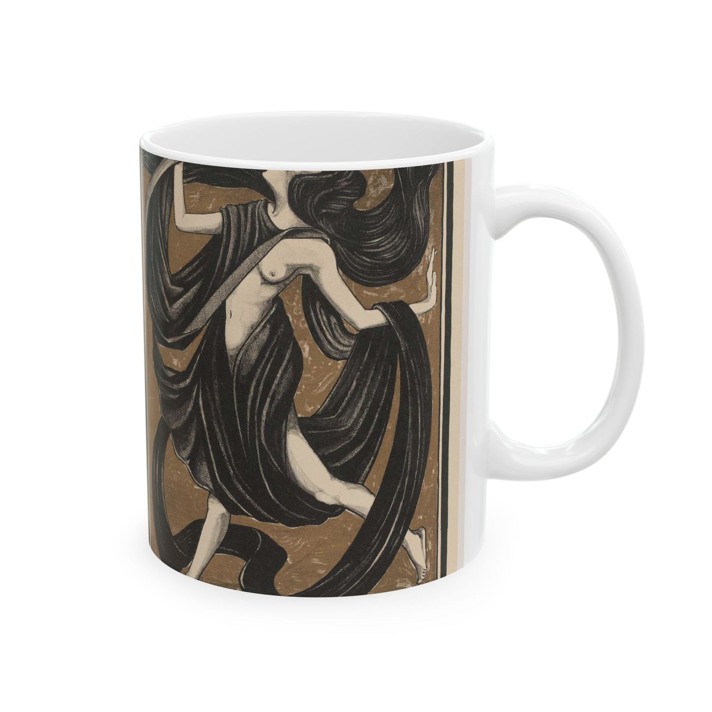 Danseres met draperieën - Drawing. Public domain image. Beautiful Novelty Ceramic Coffee Mug 11oz