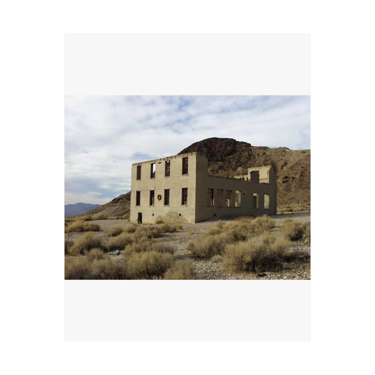 Death Valley Scenic Byway - An Abandoned Structure in Rhyolite High Quality Matte Wall Art Poster for Home, Office, Classroom