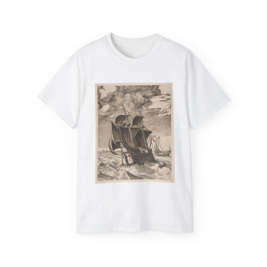 A Dutch Hulk and a Boeier from The Sailing Vessels White T-Shirt Gildan 2000 Cotton Unisex