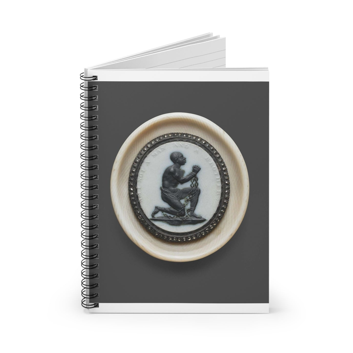 Anti-Slavery Medallion, Wedgwood porcelain manufactory, England Spiral Bound Ruled Notebook with Printed Cover