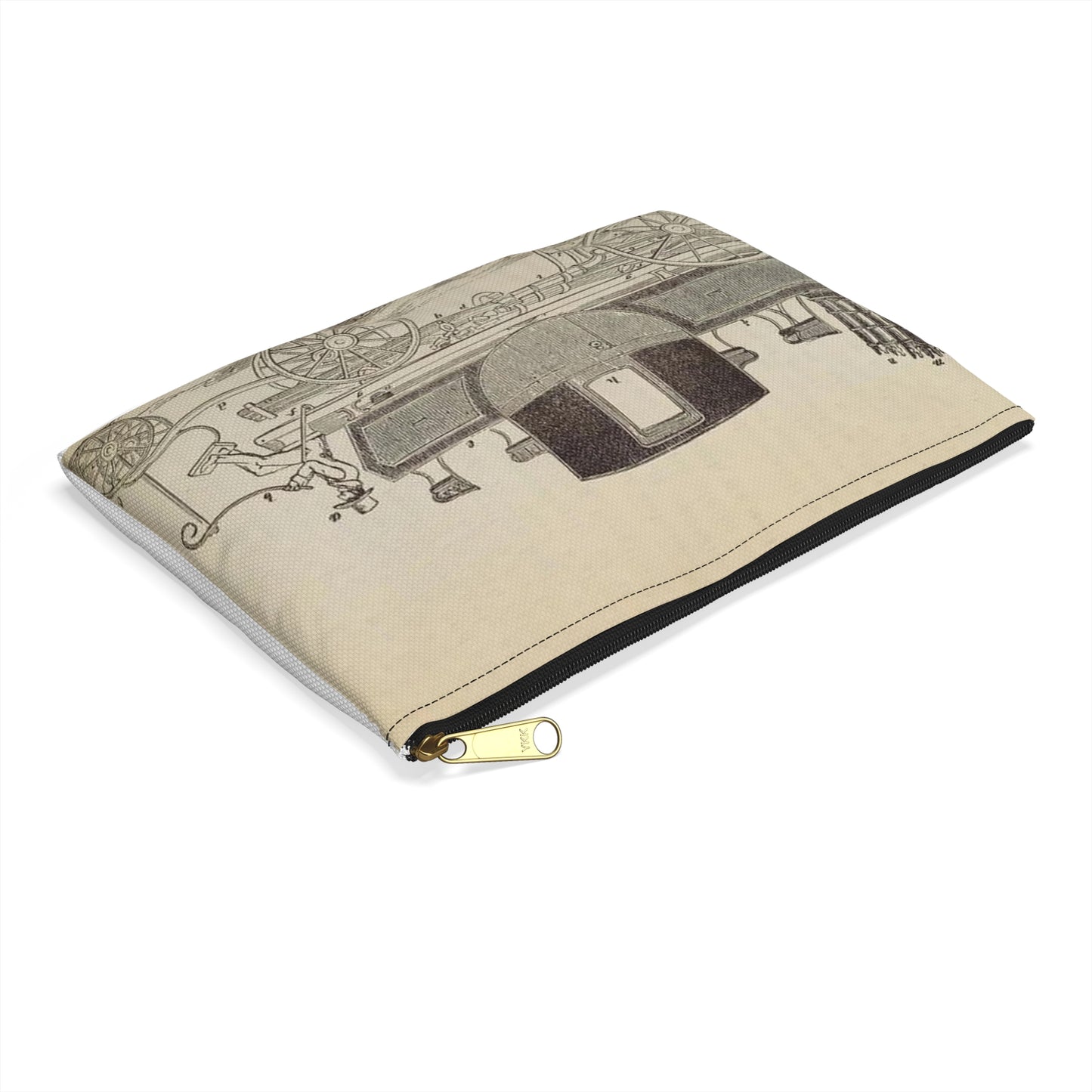 Patent Drawing of Engine - Patent steam carriage, by Mr. Goldsworthy Gurney, of Argyle Street, London, 1826 Public domain  image Large Organizer Pouch with Black Zipper