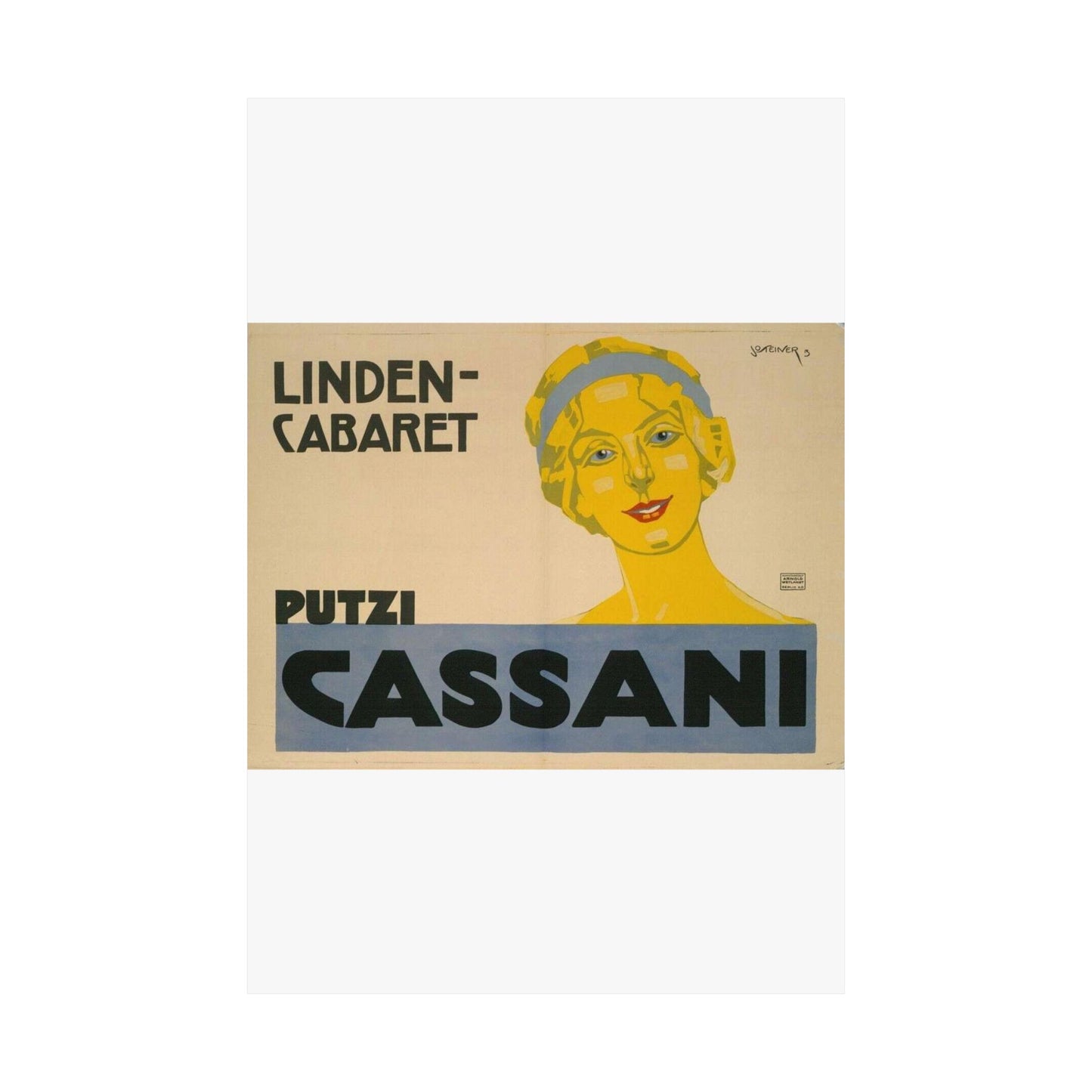 Putzi Cassani - Linden-Cabaret - Jo Steiner, 1913 High Quality Matte Wall Art Poster for Home, Office, Classroom