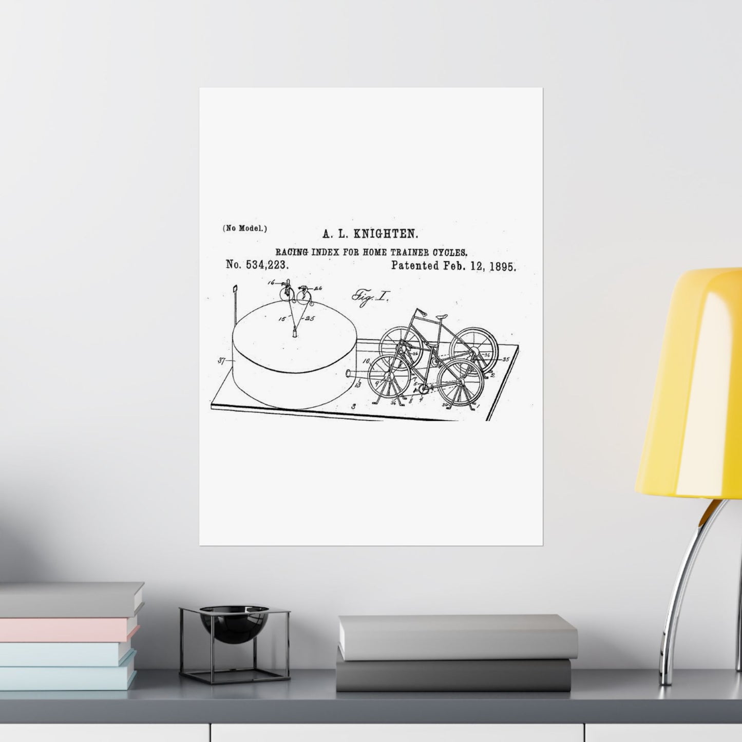 Patent drawing - RacingBikesPatent Public domain  image High Quality Matte Wall Art Poster for Home, Office, Classroom