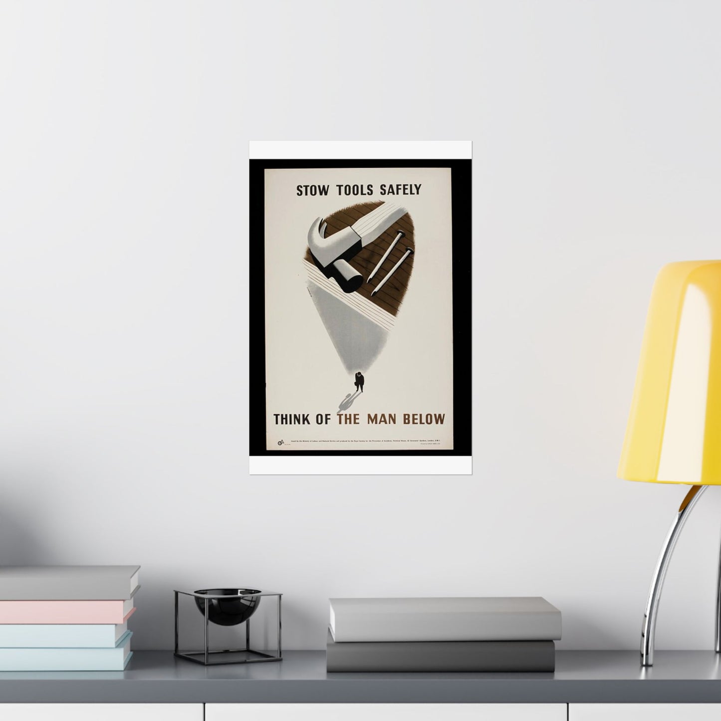 Stow Tools Safely Tom Eckersley High Quality Matte Wall Art Poster for Home, Office, Classroom