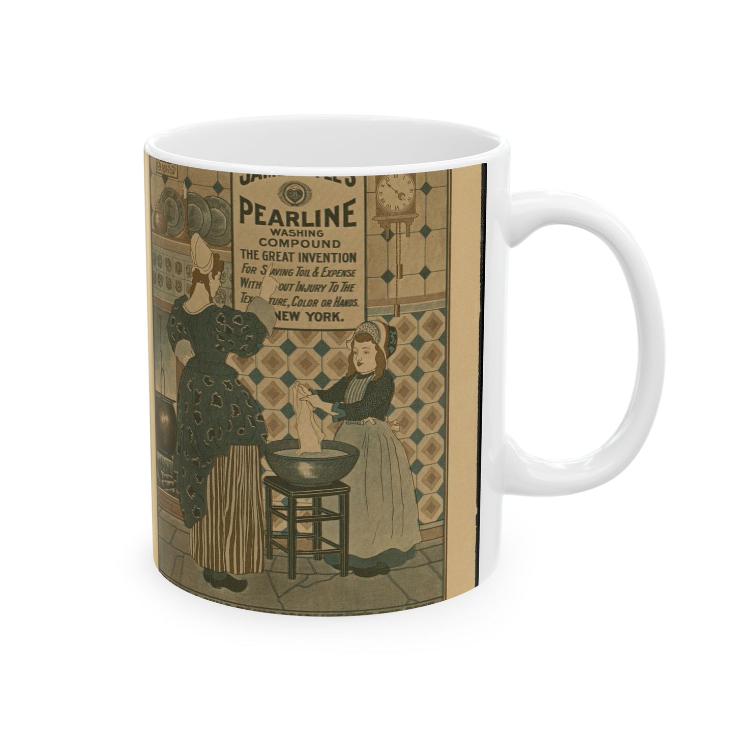 Louis Rhead - The modern cleanser, millions now use Pearline Beautiful Novelty Ceramic Coffee Mug 11oz