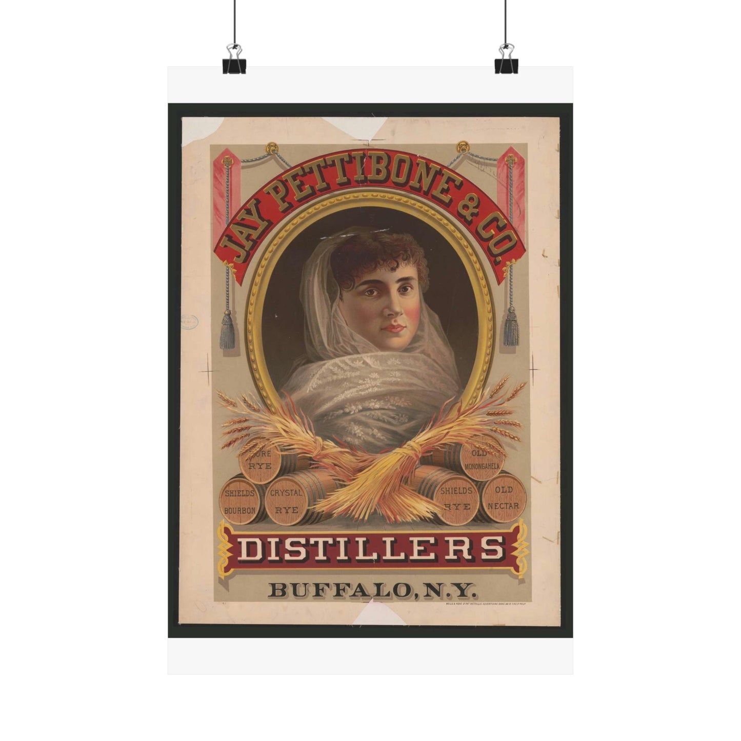 Jay Pettibone & Co., distillers, Buffalo, N.Y High Quality Matte Wall Art Poster for Home, Office, Classroom