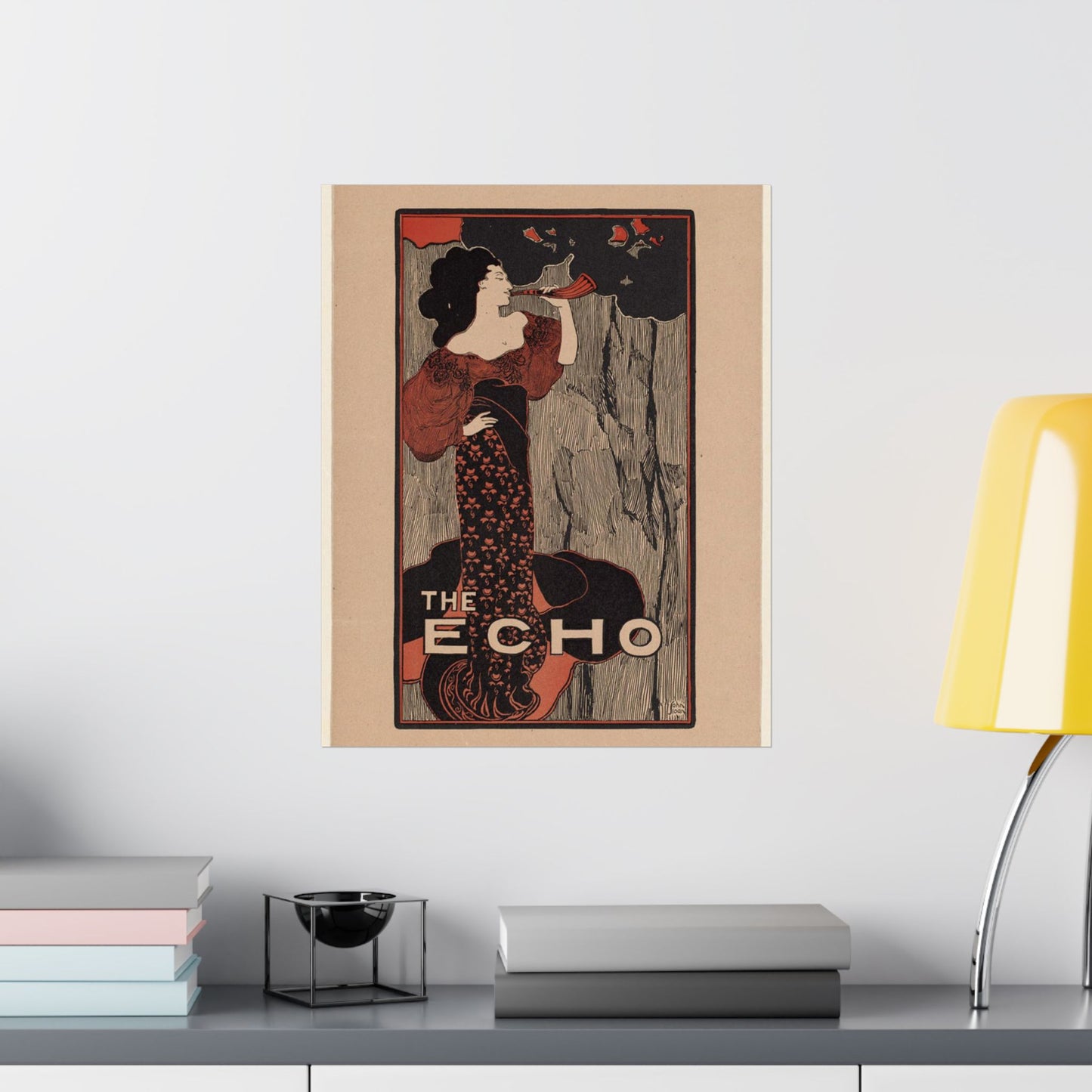 The echo, for sale here - Art nouveau public domain poster - Art nouveau public domain image High Quality Matte Wall Art Poster for Home, Office, Classroom