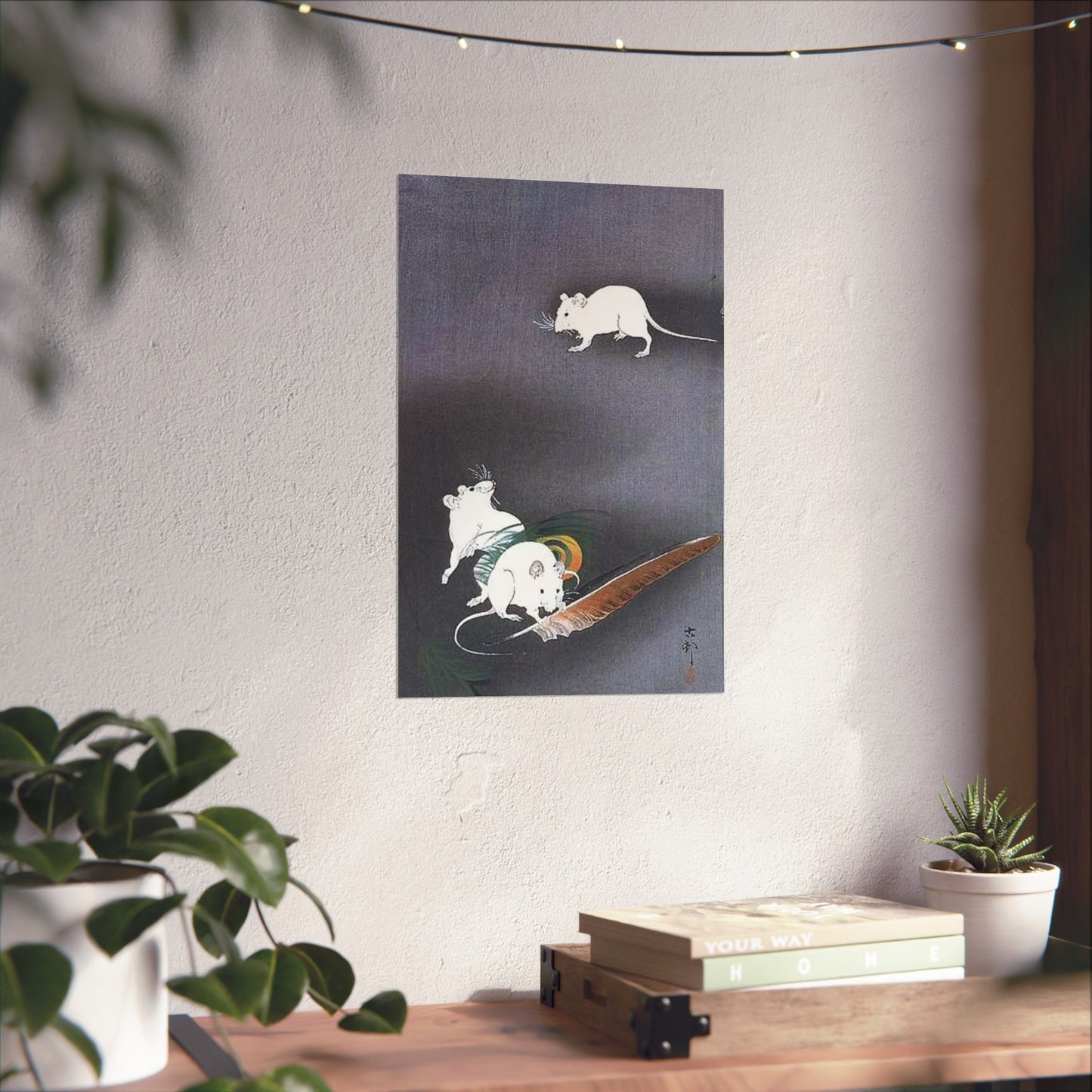 A drawing of 3 mice, Ohara Koson High Quality Matte Wall Art Poster for Home, Office, Classroom