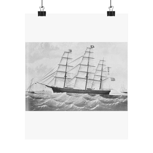 Chariot of Fame (A1 extreme clipper, 1853) High Quality Matte Wall Art Poster for Home, Office, Classroom