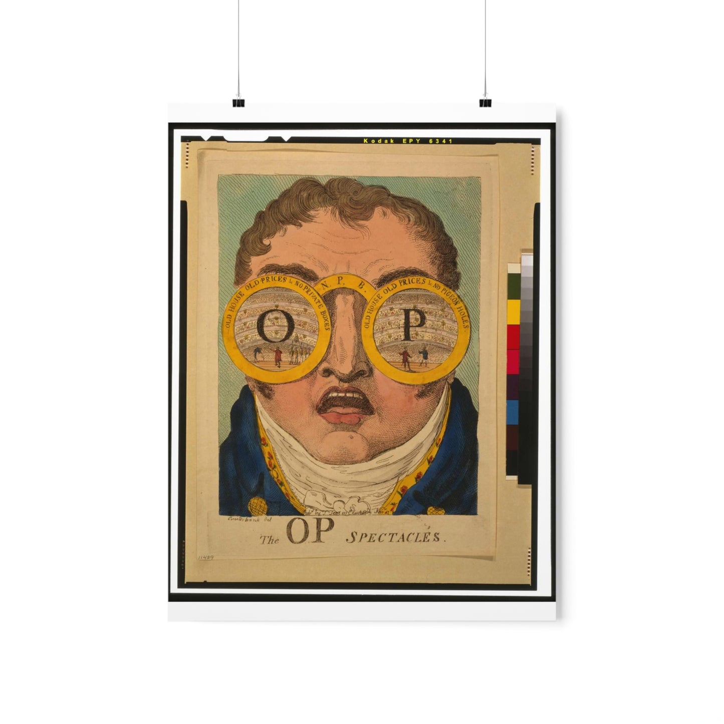 The OP spectacles / Cruikshank del., British Cartoon Print High Quality Matte Wall Art Poster for Home, Office, Classroom