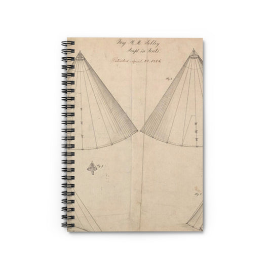 Patent drawing - Drawing of Improvement in Tents Public domain  image Spiral Bound Ruled Notebook with Printed Cover
