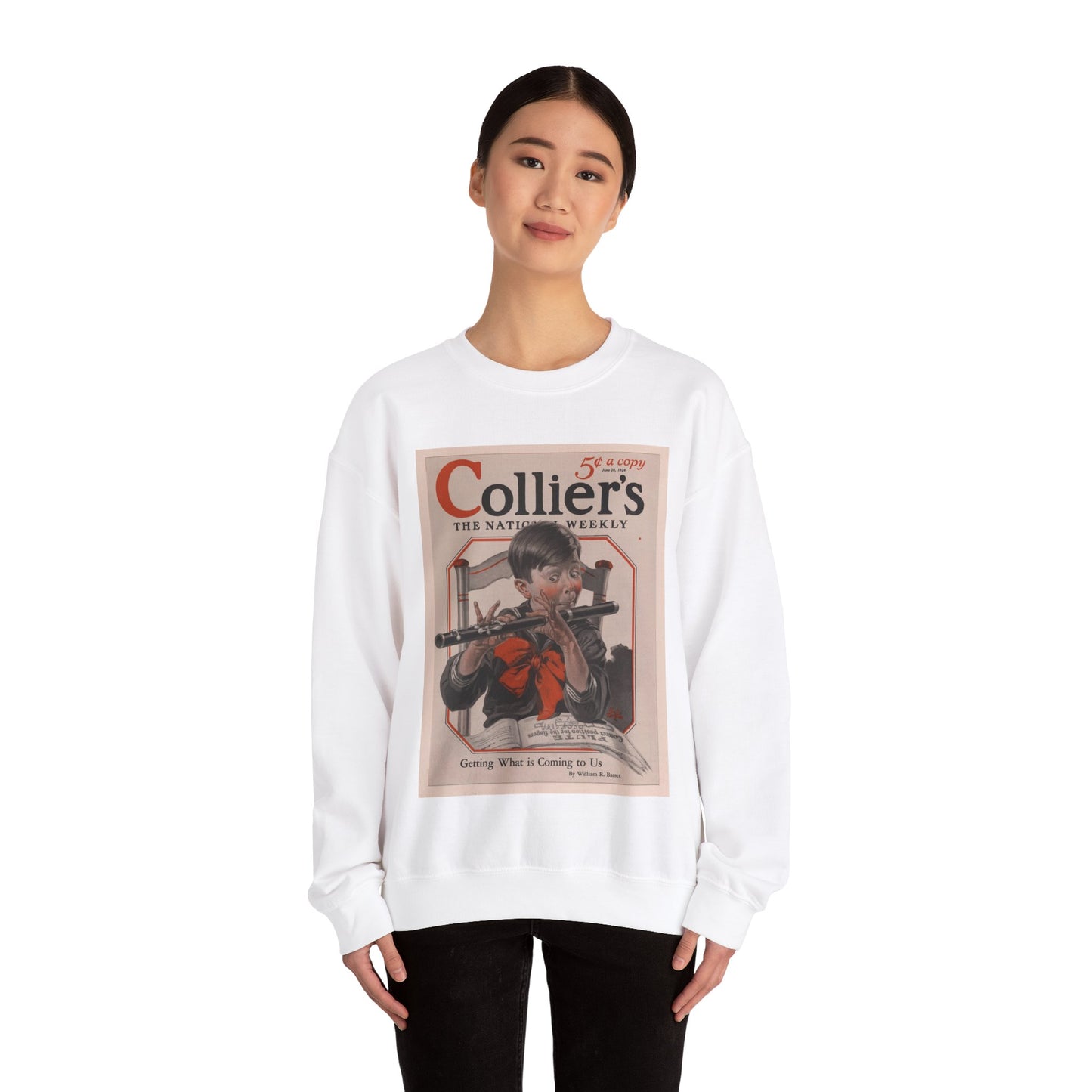 Correct Position for the Fingers, Dayton C. Miller Collection White Heavy Blend Adult Crew Neck SweatShirt