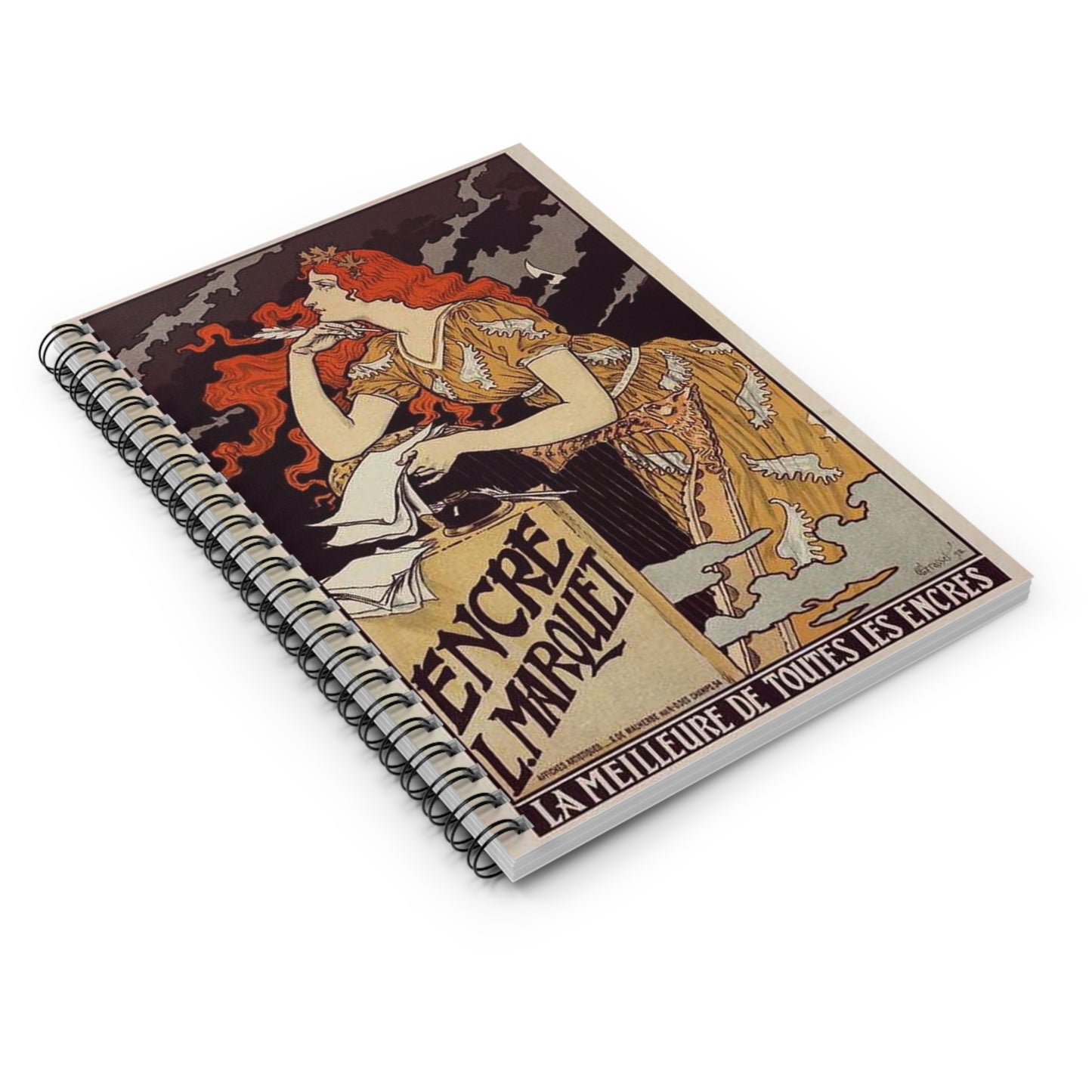 Affiche pour l' "Encre Marquet". Spiral Bound Ruled Notebook with Printed Cover