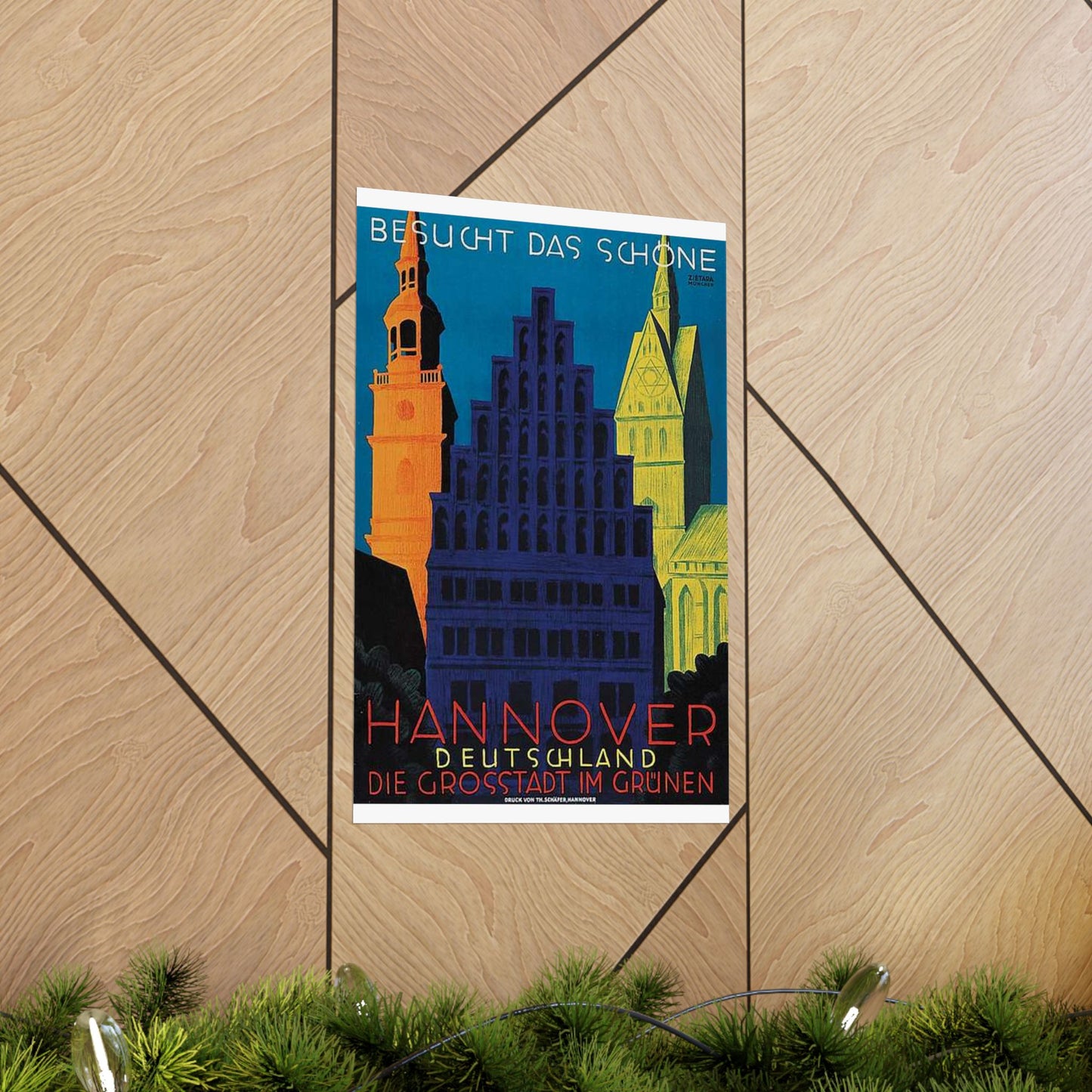 1930 circa Valentin Zietara Plakat Hannover, die Großstadt im Grünen High Quality Matte Wall Art Poster for Home, Office, Classroom