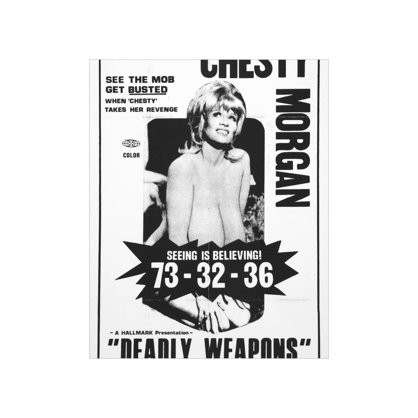 Deadly weapons poster 01 - Public domain movie poster High Quality Matte Wall Art Poster for Home, Office, Classroom