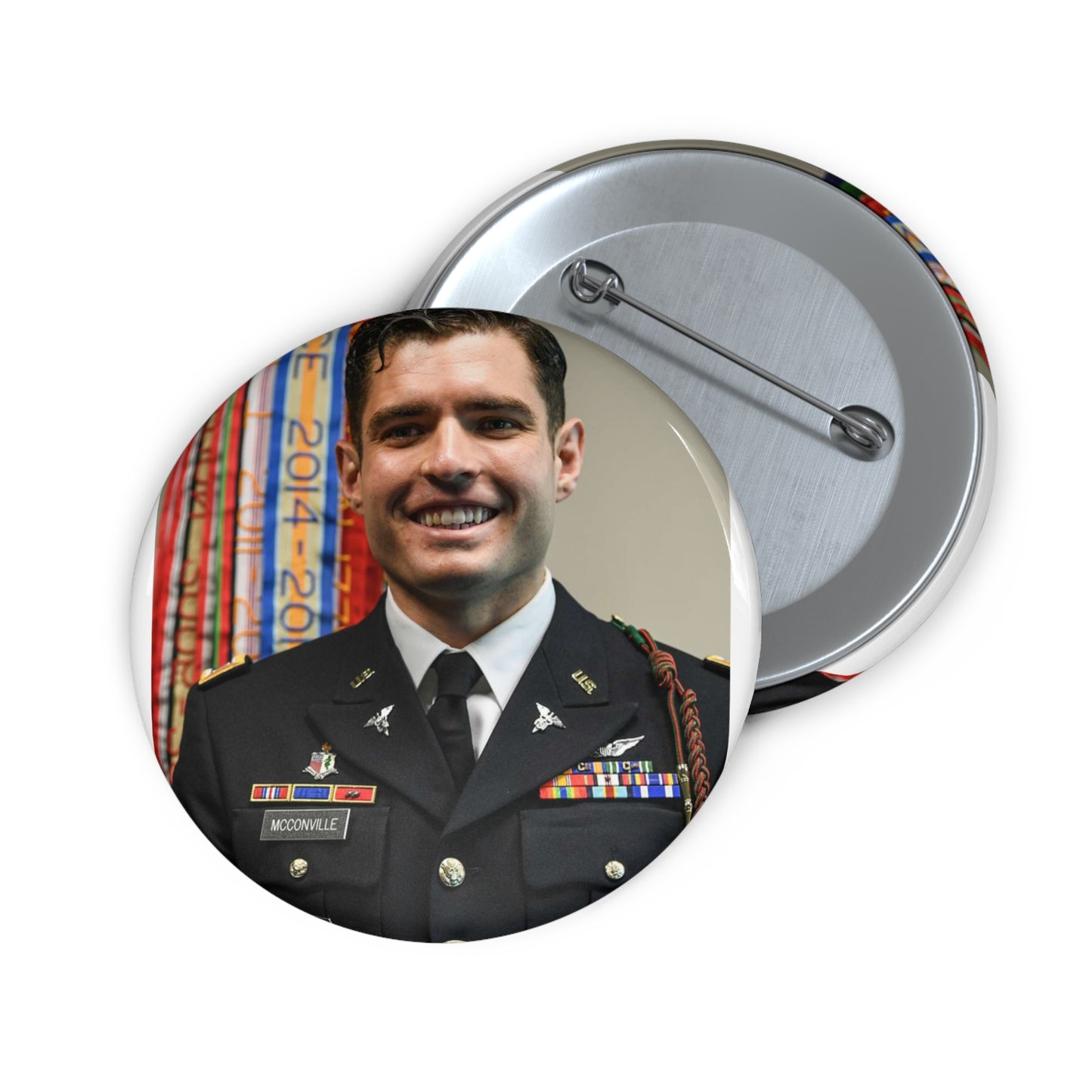 Cpt. Ryan McConville poses for a photo during his promotion Pin Buttons with Crisp Design