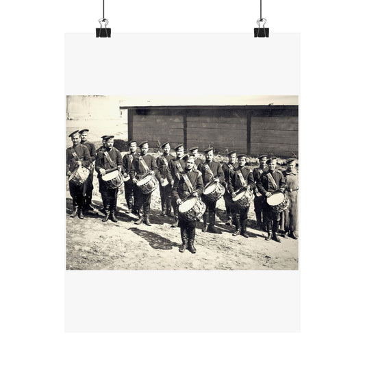 Vladimir, Vokzalnaya Street. A platoon of drummers 10 of the Little Russian Grenadier Regiment. High Quality Matte Wall Art Poster for Home, Office, Classroom