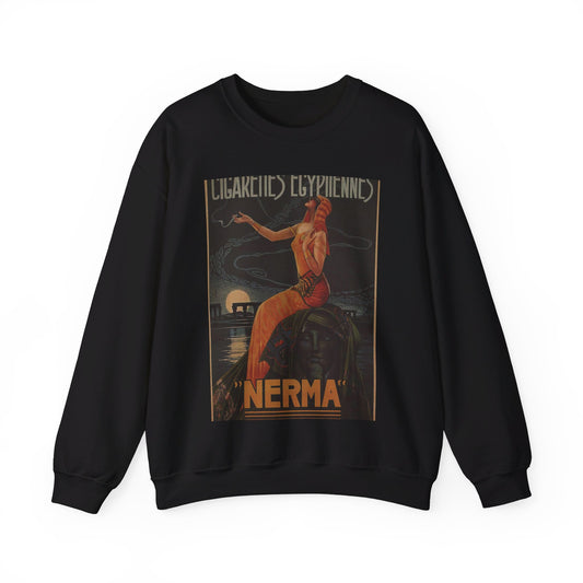 Cigarettes-Egyptiennes-Nerma-Gaspar-Camps-1924 Black Heavy Blend Adult Crew Neck SweatShirt