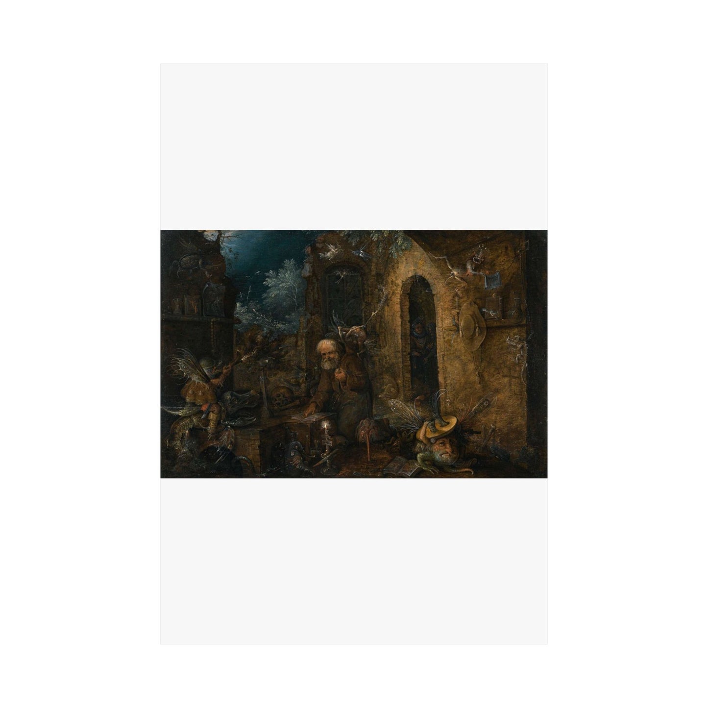 The Temptation of Saint Anthony with dodo High Quality Matte Wall Art Poster for Home, Office, Classroom