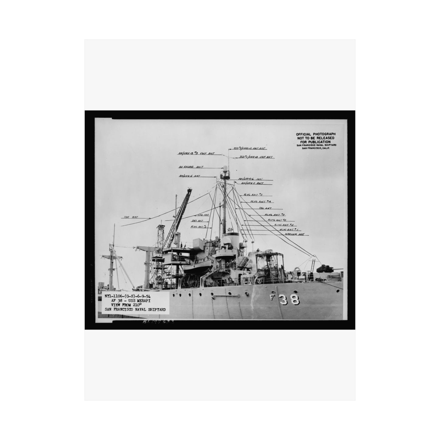 Navy Ship AF-38 Merapi - Public domain photogrpaph High Quality Matte Wall Art Poster for Home, Office, Classroom