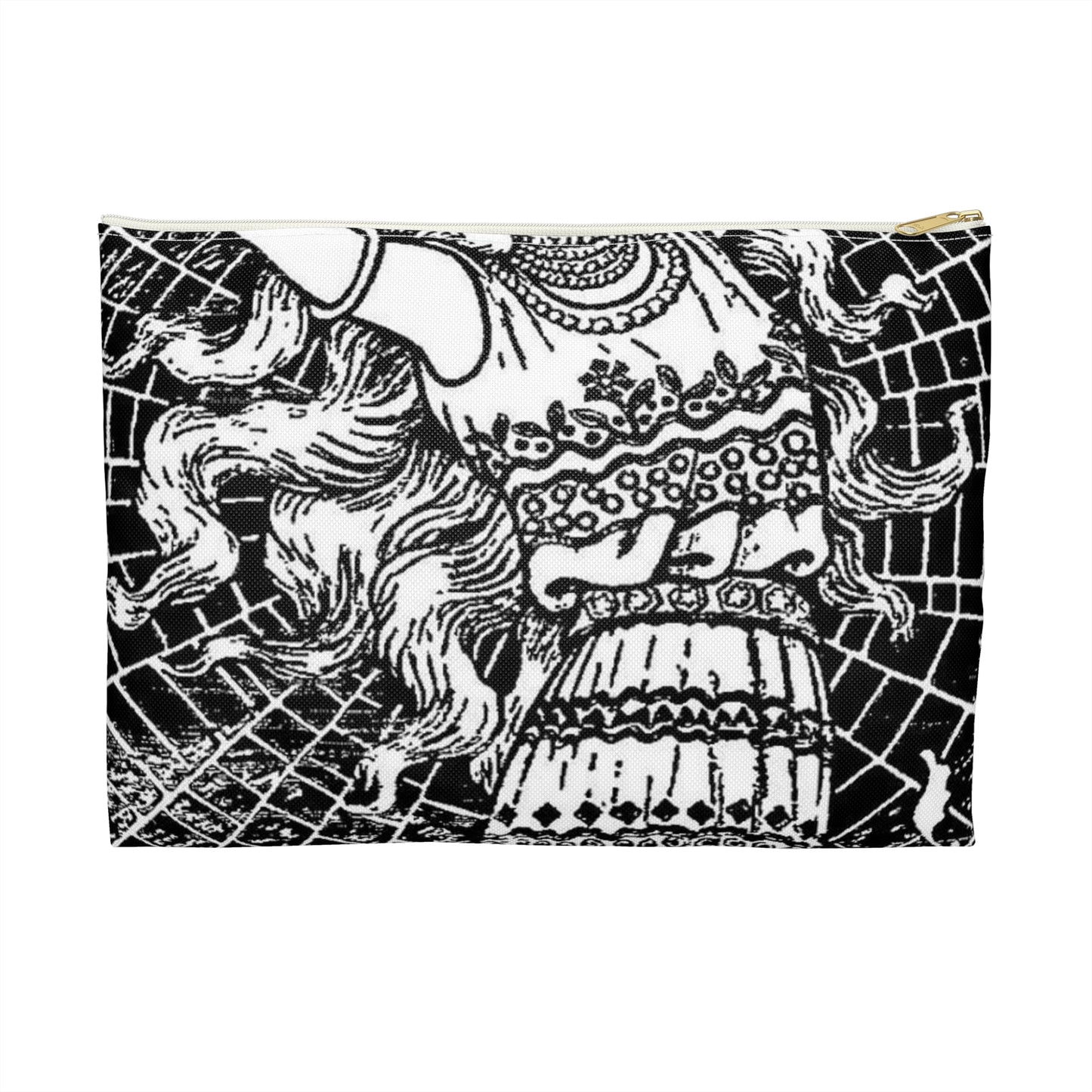 Liane de Pougy by Paul Berthon - Art nouveau public domain poster Large Organizer Pouch with Black Zipper