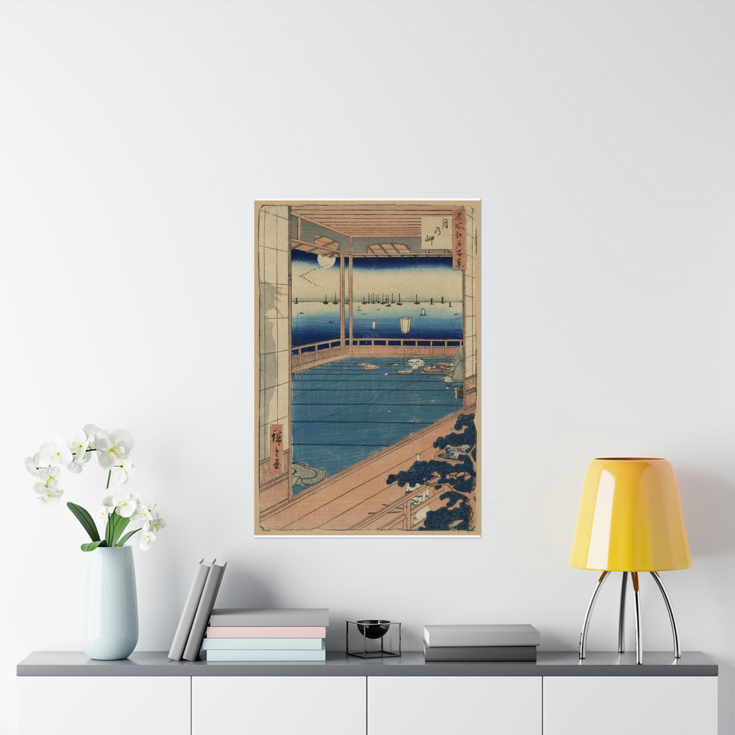 Tsuki no misaki, Andō Hiroshige - Ukiyo e print High Quality Matte Wall Art Poster for Home, Office, Classroom