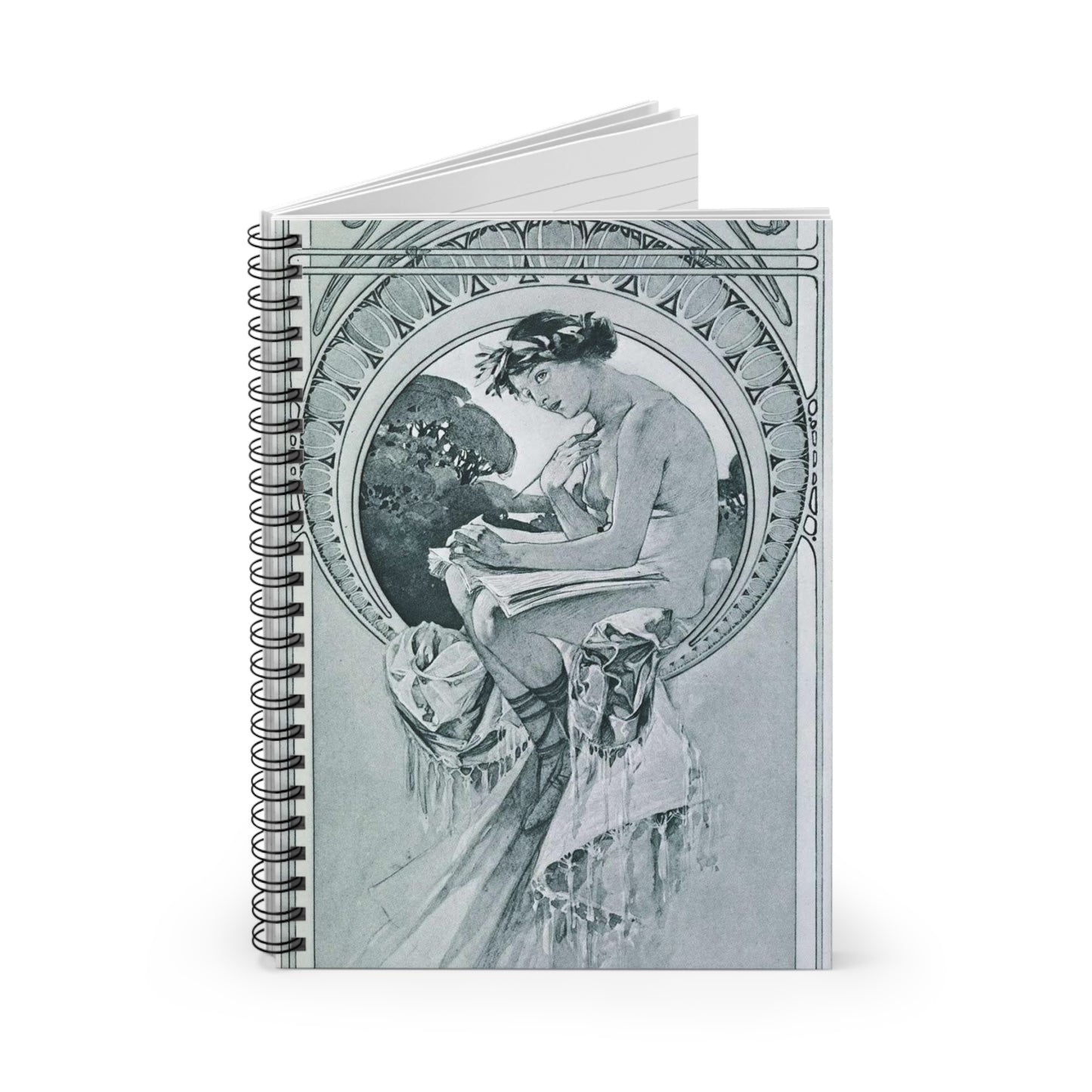 08 mucha documentsdecoratifs 1901 Spiral Bound Ruled Notebook with Printed Cover