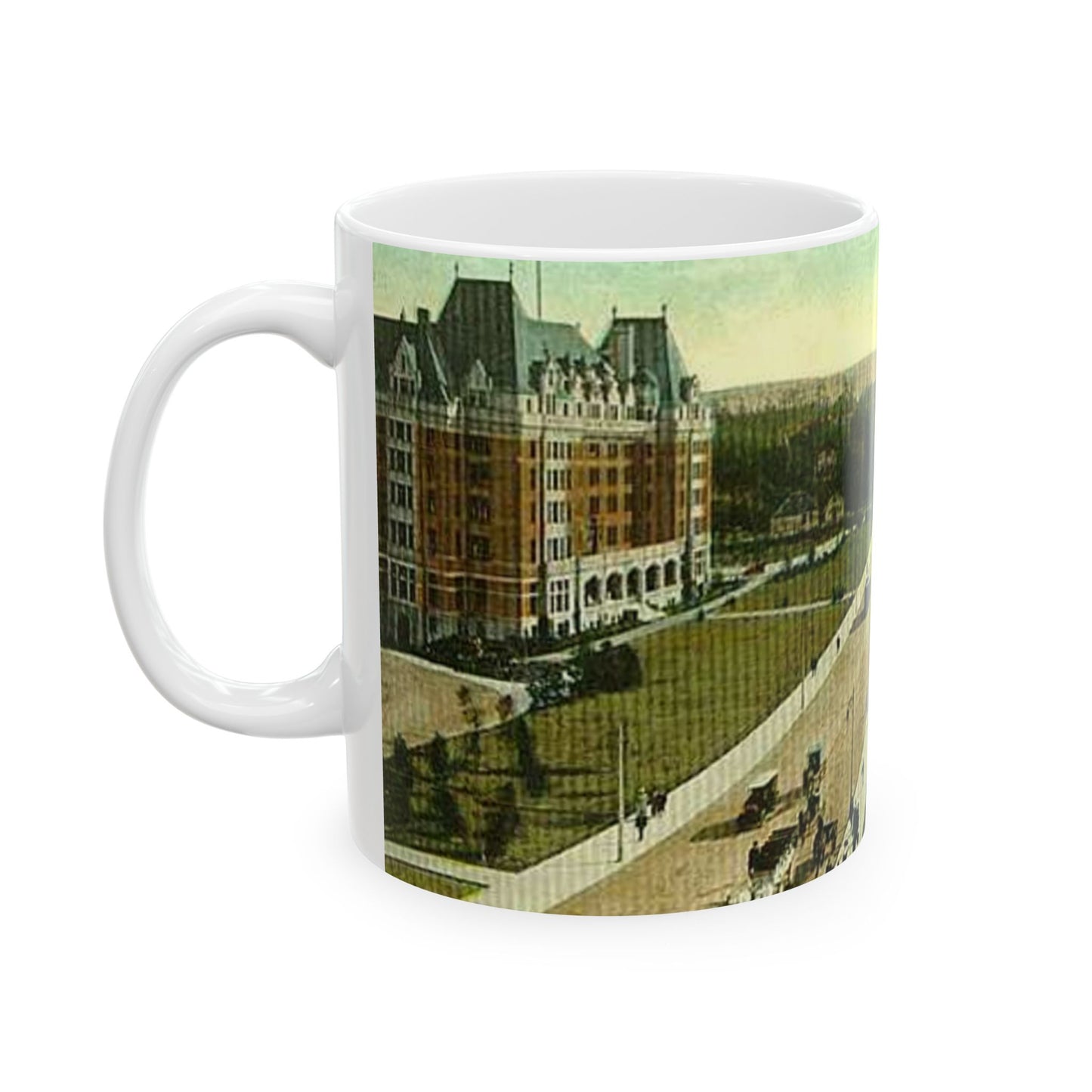 Empress Hotel and Parliament Buildings by the harbor in Victoria, British Columbia, between 1903 and 1913 (AL+CA 2080) Beautiful Novelty Ceramic Coffee Mug 11oz
