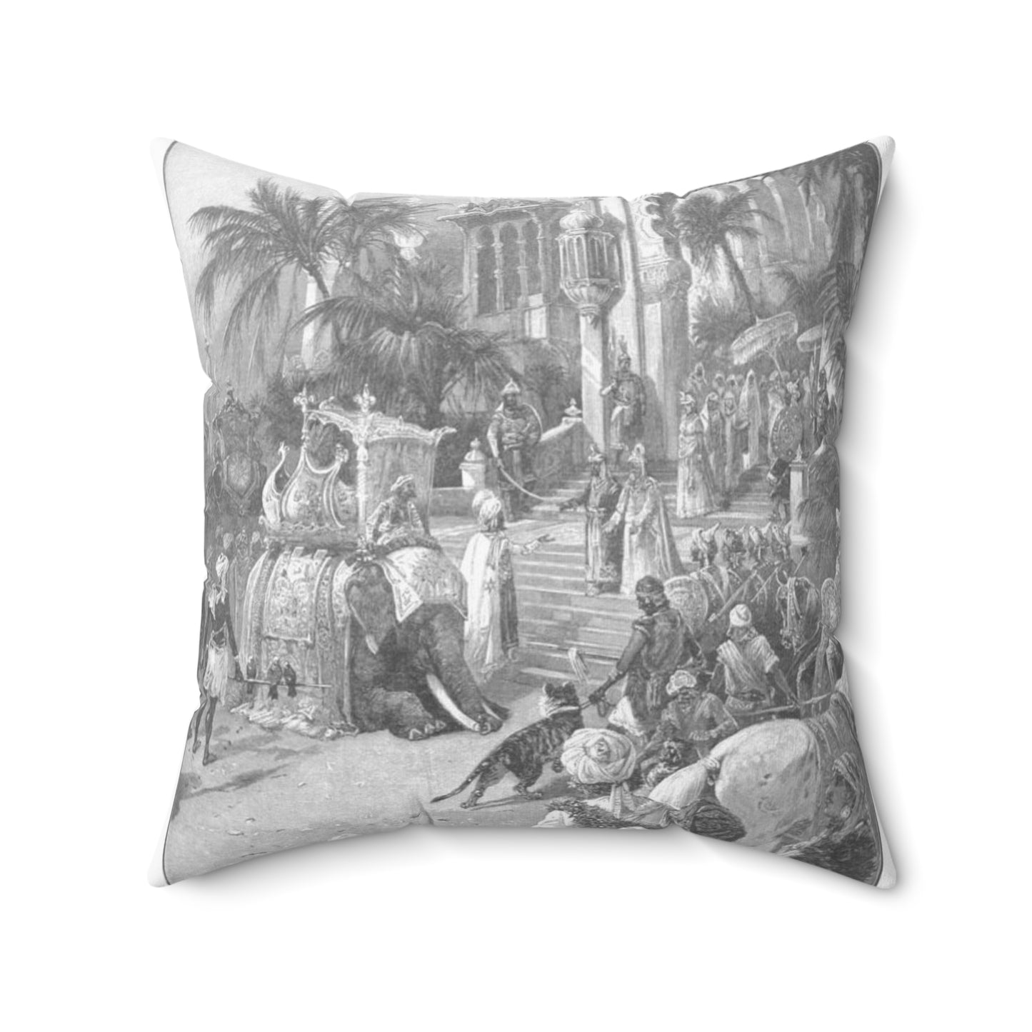 Journey to the East - Nicolas II Asia Tour by Ukhtomsky Decorative Accent Square Pillow