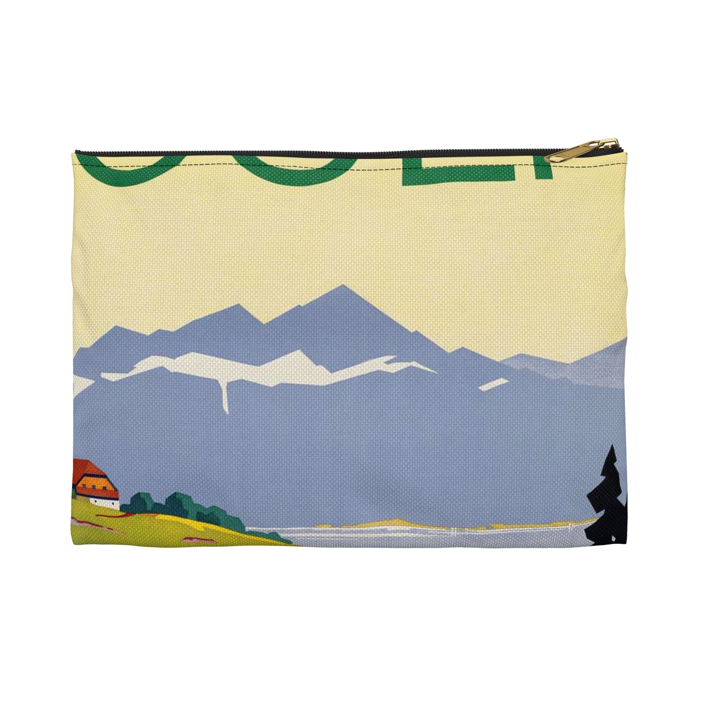 Poster - Golf. Lausanne - Public domain lithograph Large Organizer Pouch with Black Zipper