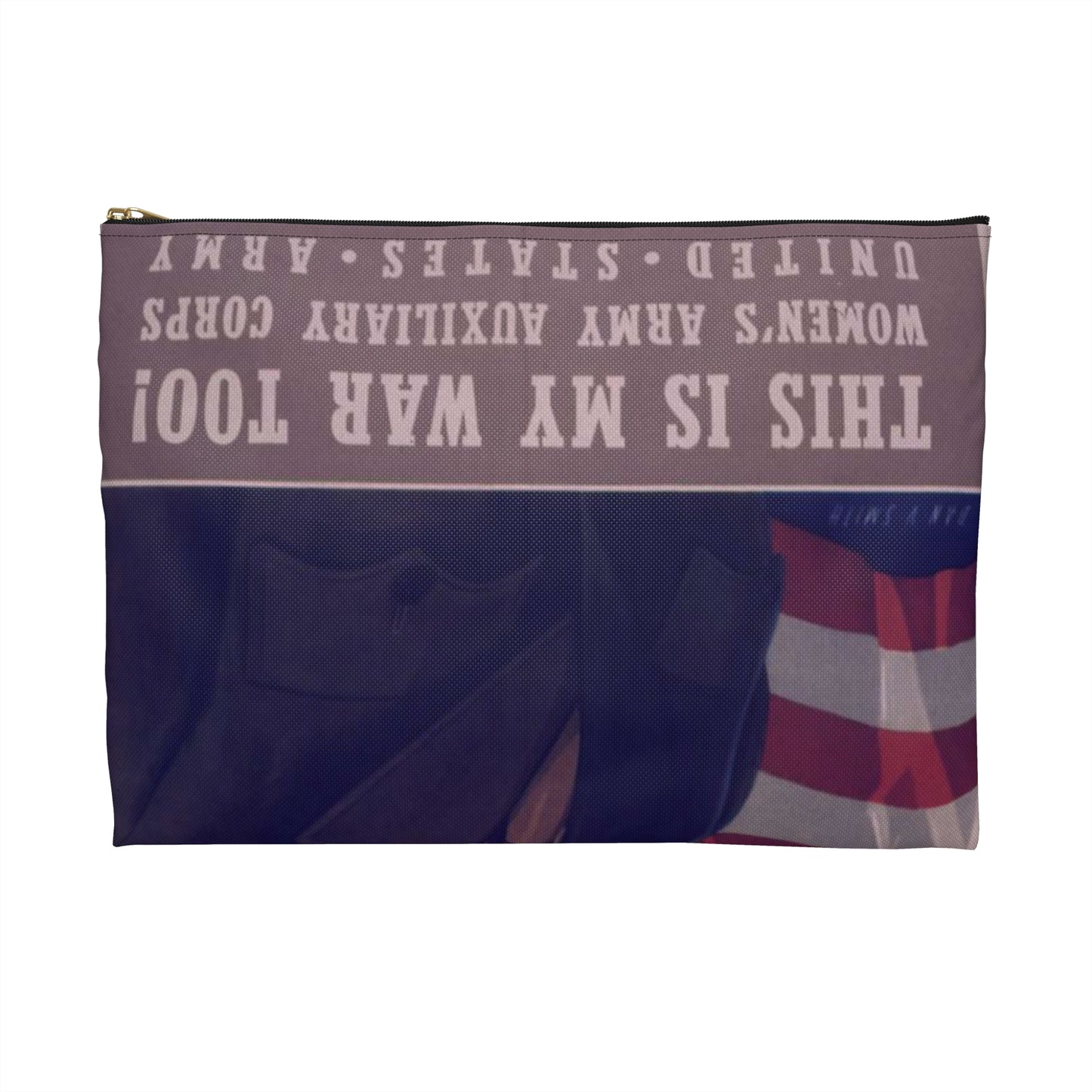 WAAC. THIS IS MY WAR TOO^ - NARA - 515724 Large Organizer Pouch with Black Zipper