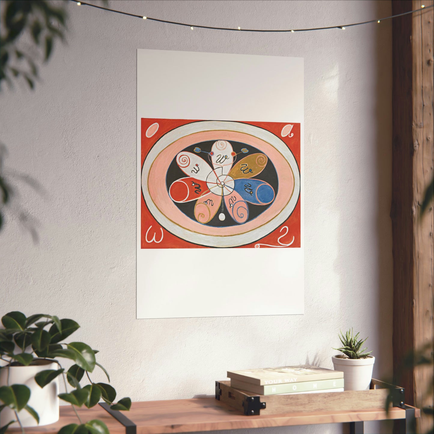 A painting of a colorful flower with writing on it Hilma af Klint - no date - Untitled High Quality Matte Wall Art Poster for Home, Office, Classroom