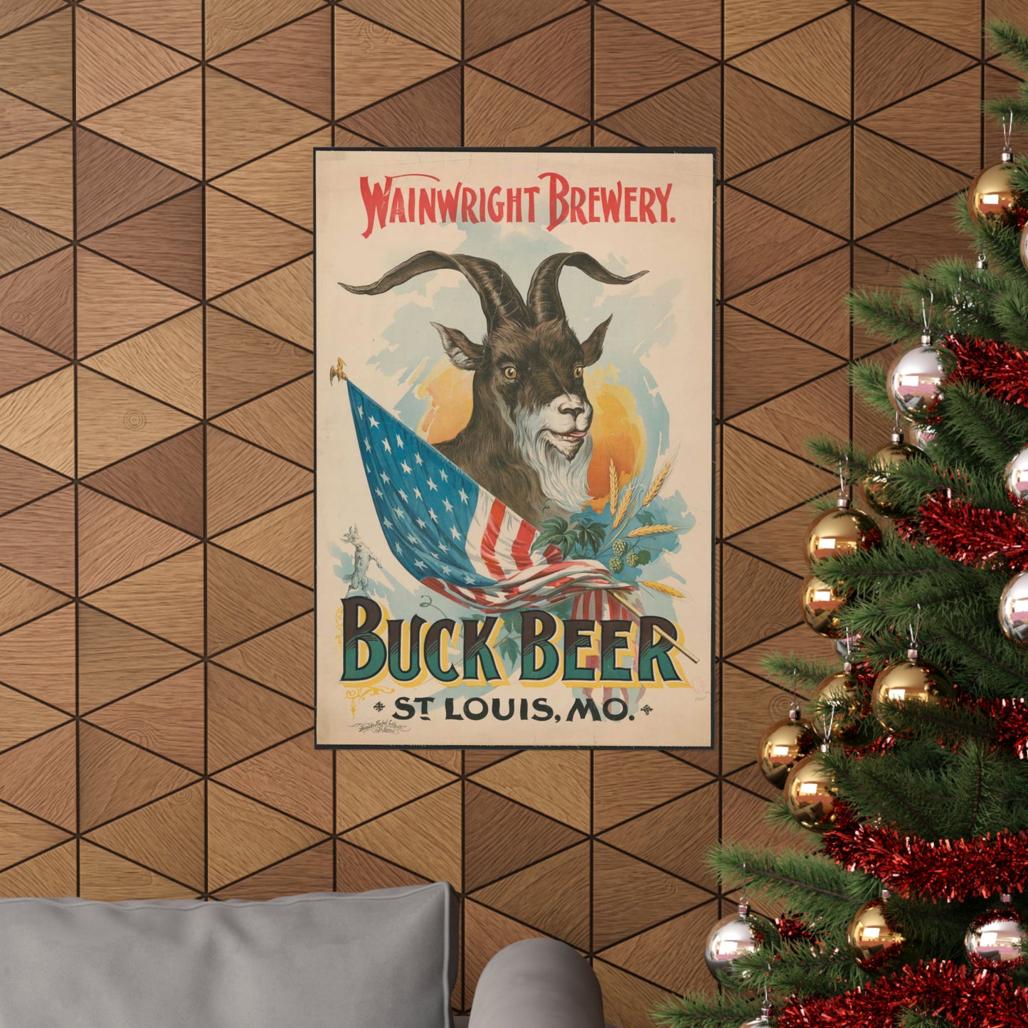 Wainwright Brewery, Buck Beer, St. Louis, MO High Quality Matte Wall Art Poster for Home, Office, Classroom