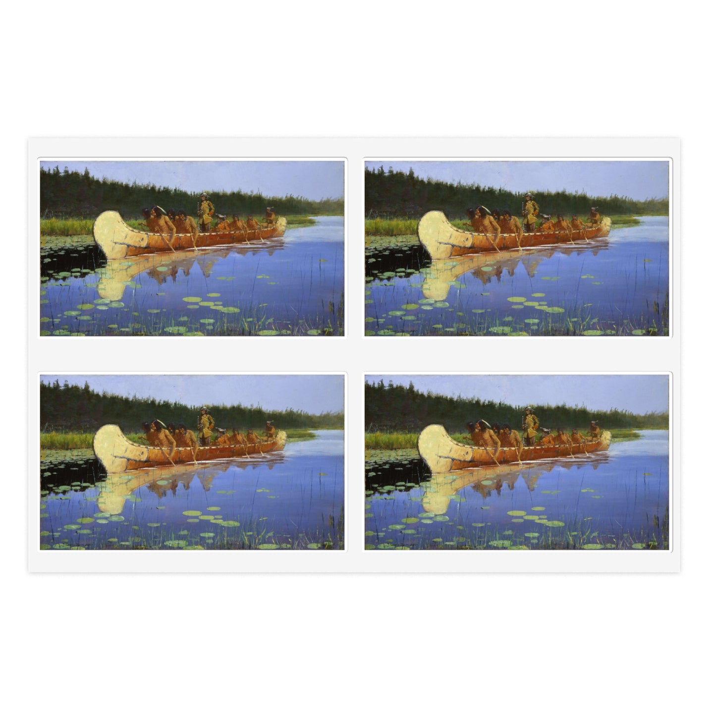 Frederic Remington - Radisson and Groseilliers Laminated UV Protective Vinyl Stickers