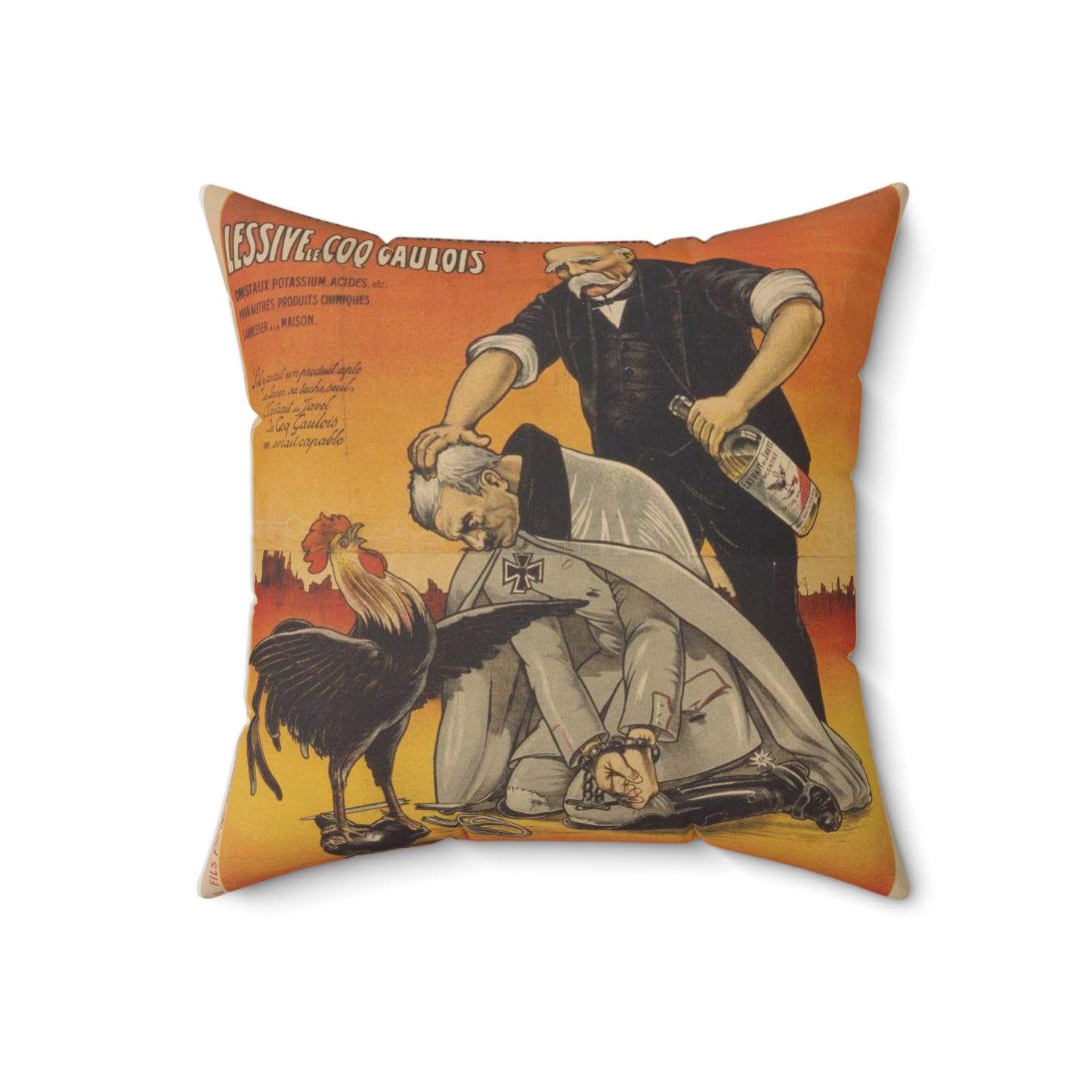 Extrait de Javel le Coq Gaulois . . . R[ené] Guichard Decorative Accent Square Pillow