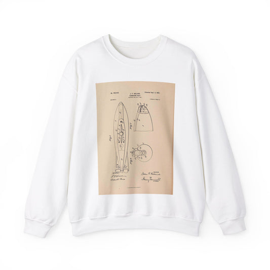 Patent drawing - Drawing for a Submarine Boat Public domain  image White Heavy Blend Adult Crew Neck SweatShirt